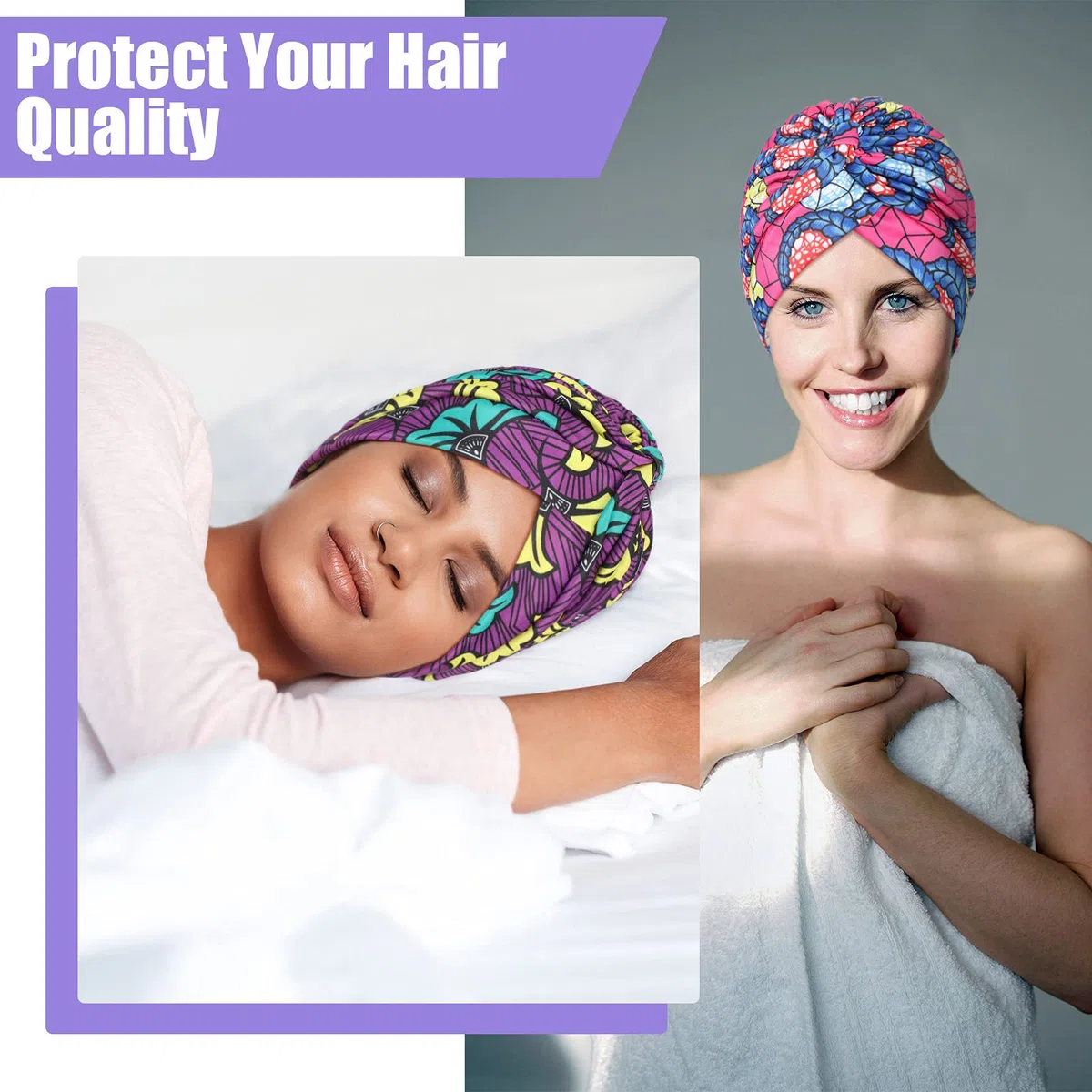 Geyoga 4 pezzi africani donne turbante cap foulard donna turbante cap stretch twisted headwrap