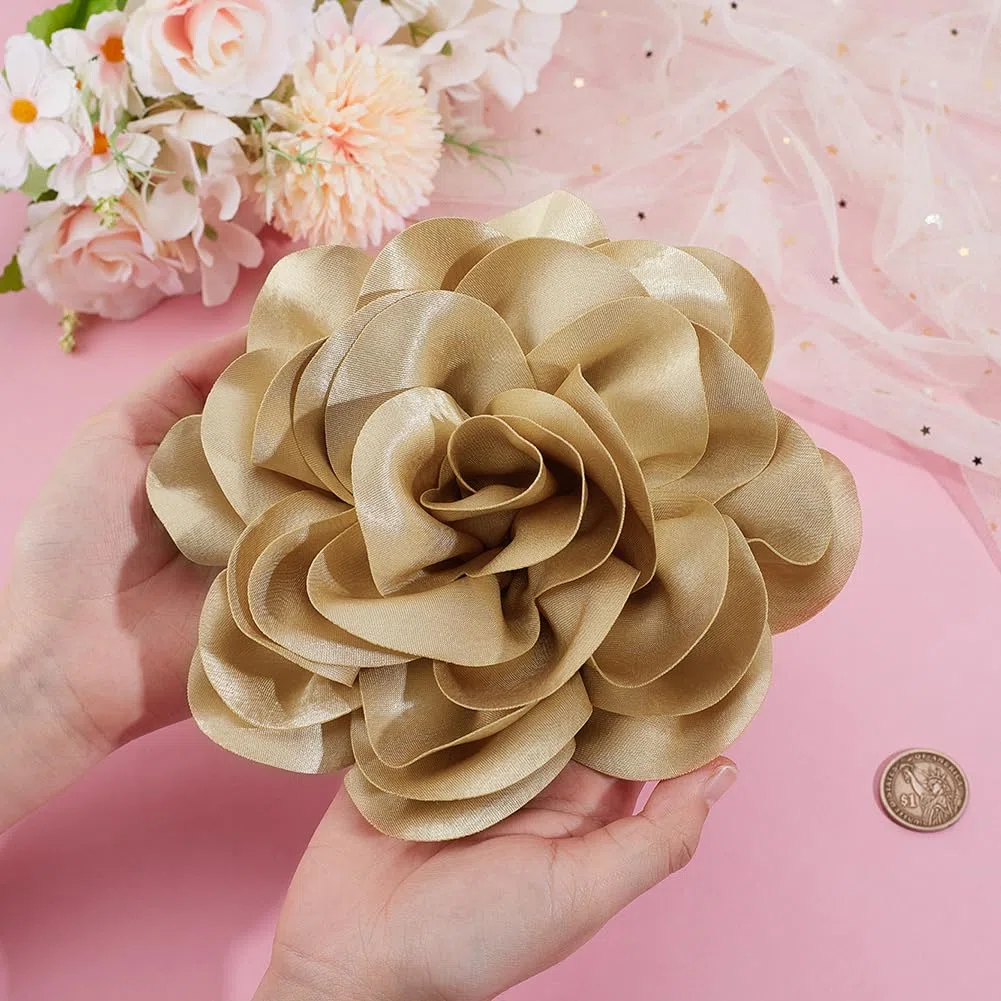 PH PandaHall 18cm Spilla a Forma di Fiore Rosa Elegante per Donna - Fermaglio Grande per Cerimonia e Abiti da Ballo, Goldenrod