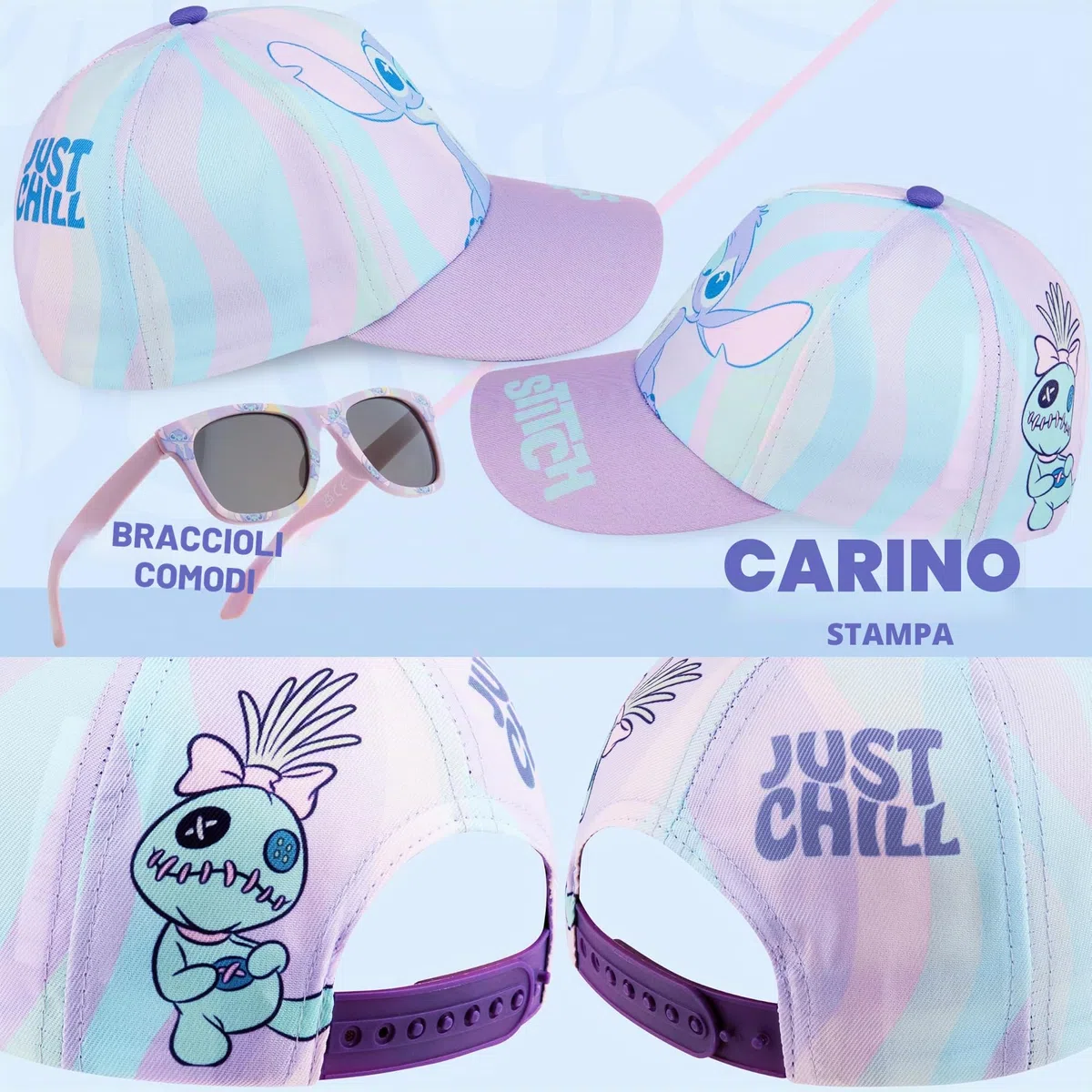 Get Trend Occhiali da Sole e Cappello Bambina Set Regolabile Cappello Protezione UV400 Occhiali da Sole Bambini