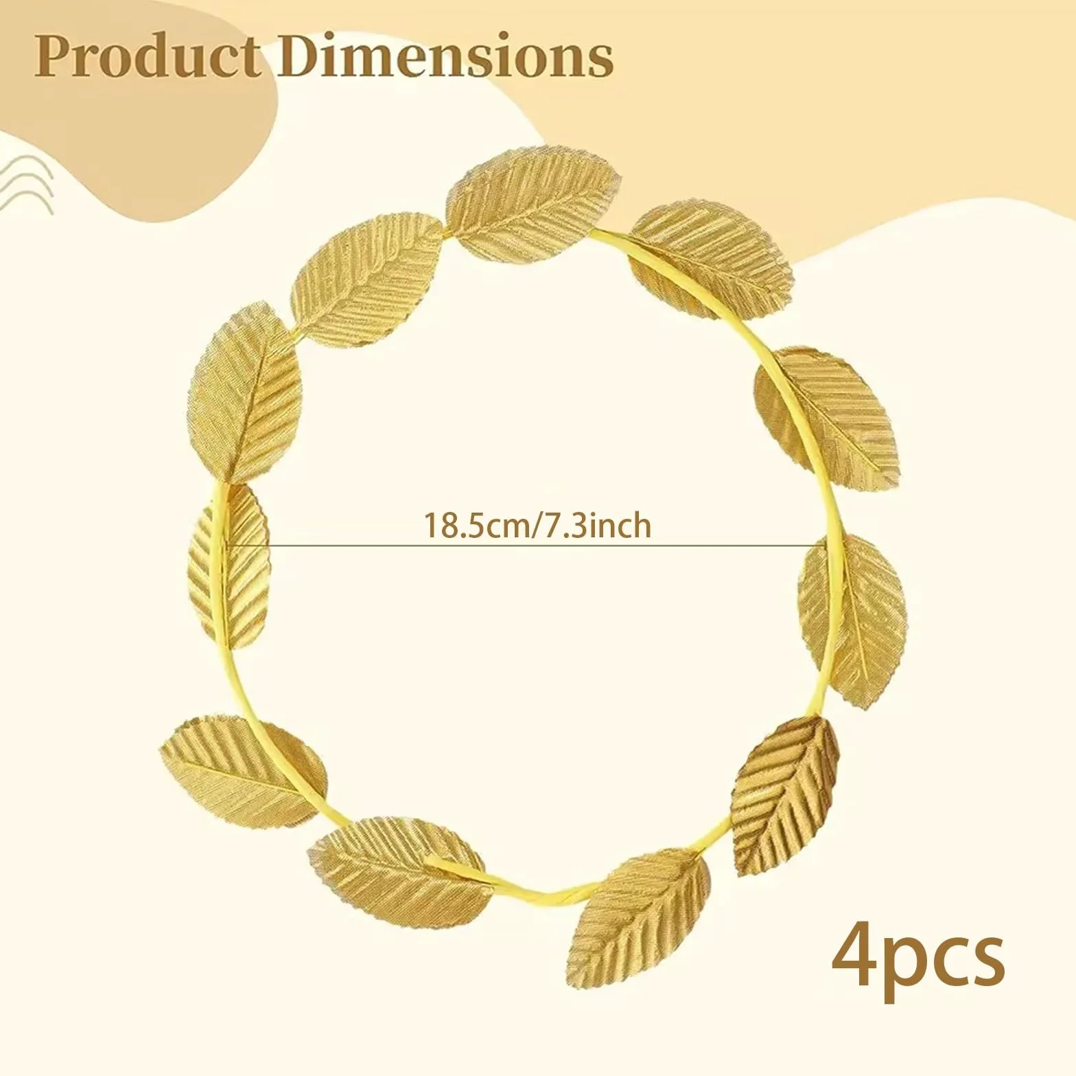 4 Pezzi Oro Foglia Fasce Copricapo Copricapo Romano Oro Foglia Corone di Alloro Romano Ghirlanda Greca,Per Uomo Donna Accessori Natale