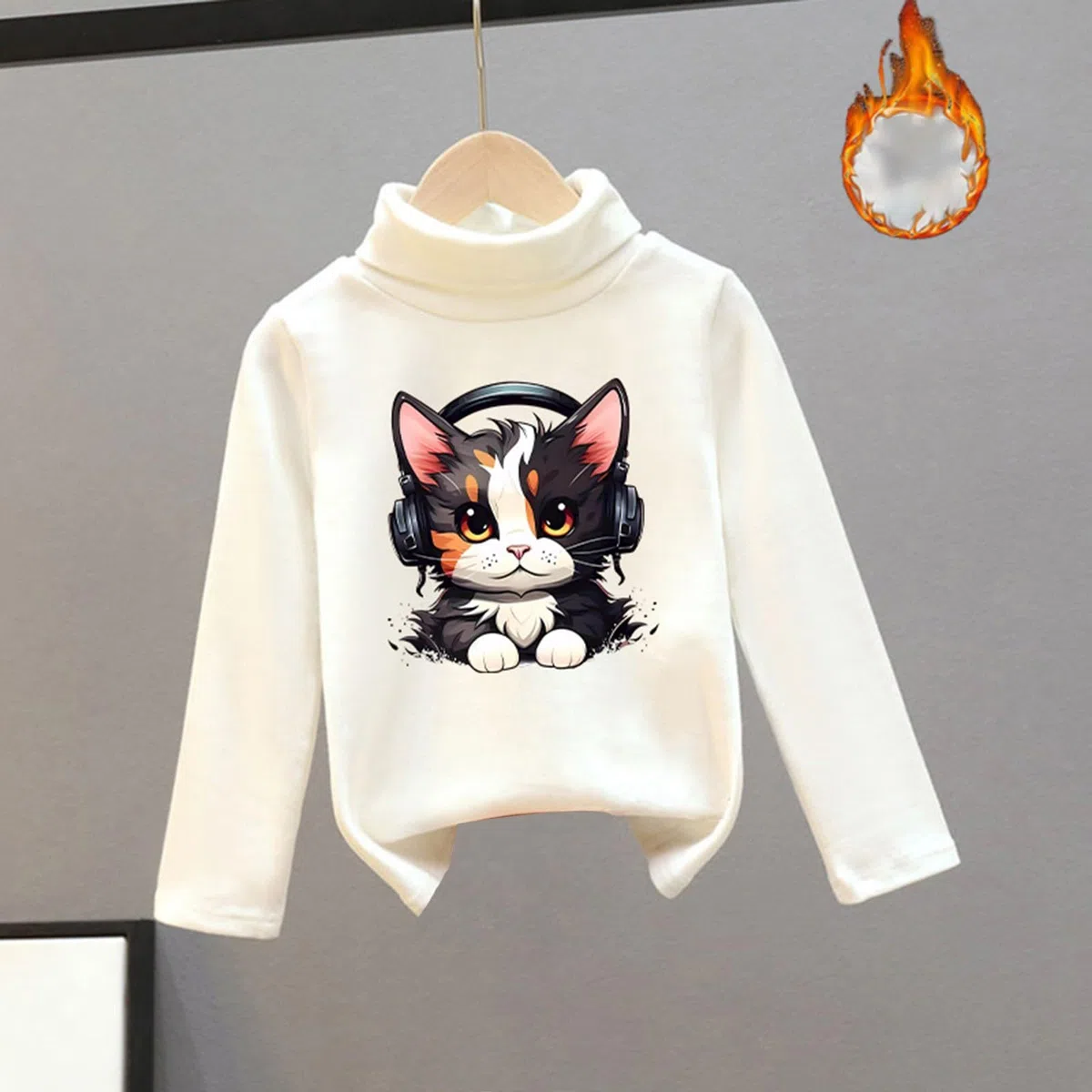 Maglietta termica a maniche lunghe per ragazze, a collo alto, per bambini, per l'inverno, calda, comoda e morbida