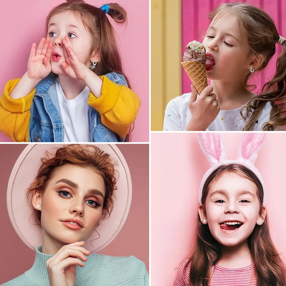 LOFITOR 10 Paia Orecchini a Vite Ipoallergenici, Acciaio Chirurgico, Piccoli Huggie, Pendenti CZ Stella Farfalla, Set Stud a Vite per Orecchie Sensibili Donne Ragazze