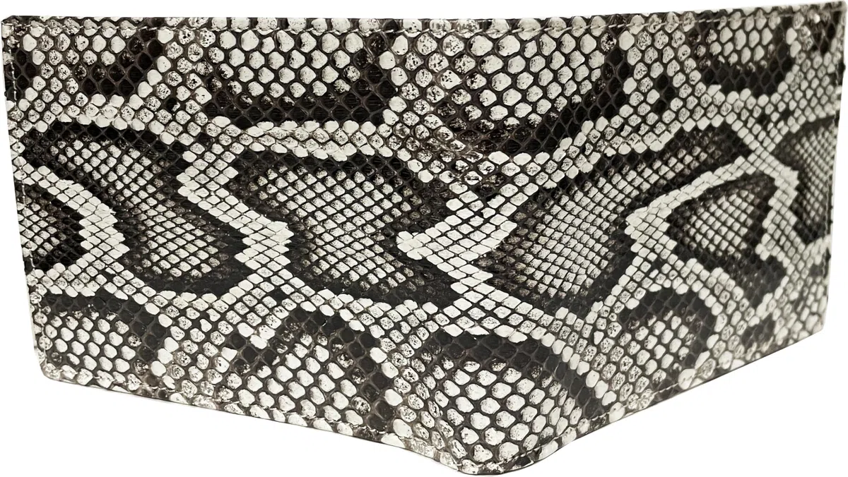 Etabeta Artigiano Toscano – Portafoglio Uomo in Vero Pitone Roccia con Portamonete, Fatto a Mano in Toscana (Pattern 1)