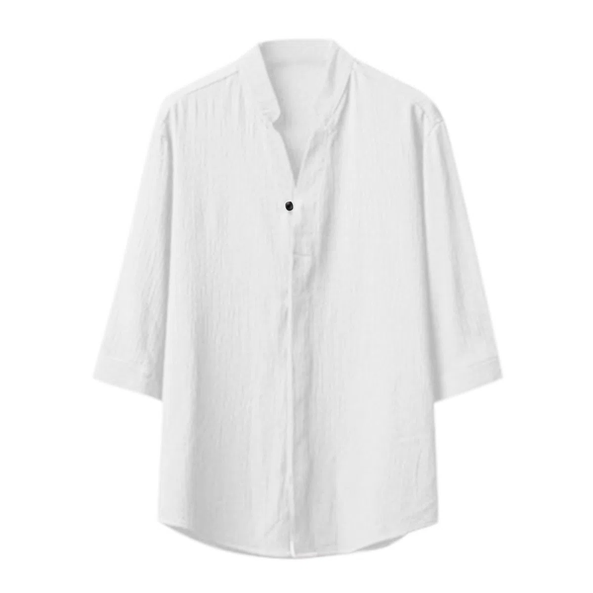 pvucpot Set da 2 Pezzi in Lino da Uomo Completi Estivi per Le Vacanze al Mare, Camicia a Maniche Corte Casual abbottonata Set di Pantaloni Lunghi Larghi