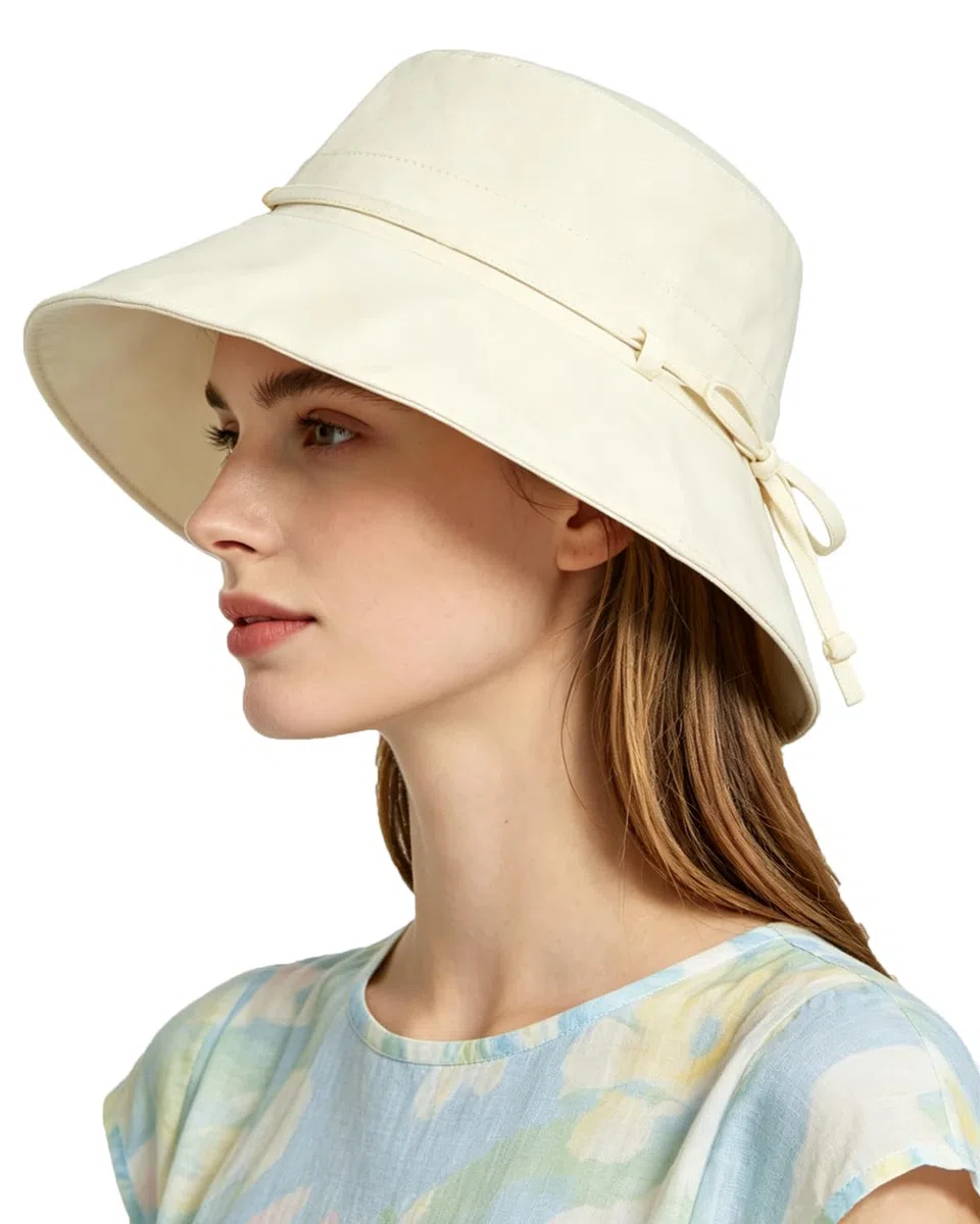 ITODA Cappello da sole da donna Topee UPF 50+ Cappello da spiaggia pieghevole con visiera a tesa larga Cappello da sole per esterni con protezione UV con corda antivento per viaggi e vacanze