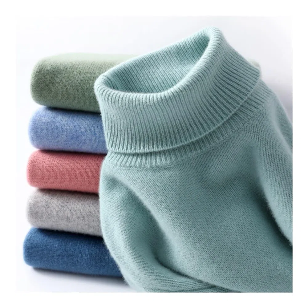 Maglioni Autunno E Inverno Maglione di Cashmere Uomo Risvolto Alto Allentato Casual Affari Pura Lana Lavorato A Maglia Bottoming Camicia Di Base Paragrafo Maglione Maglioni Per Gli Uom