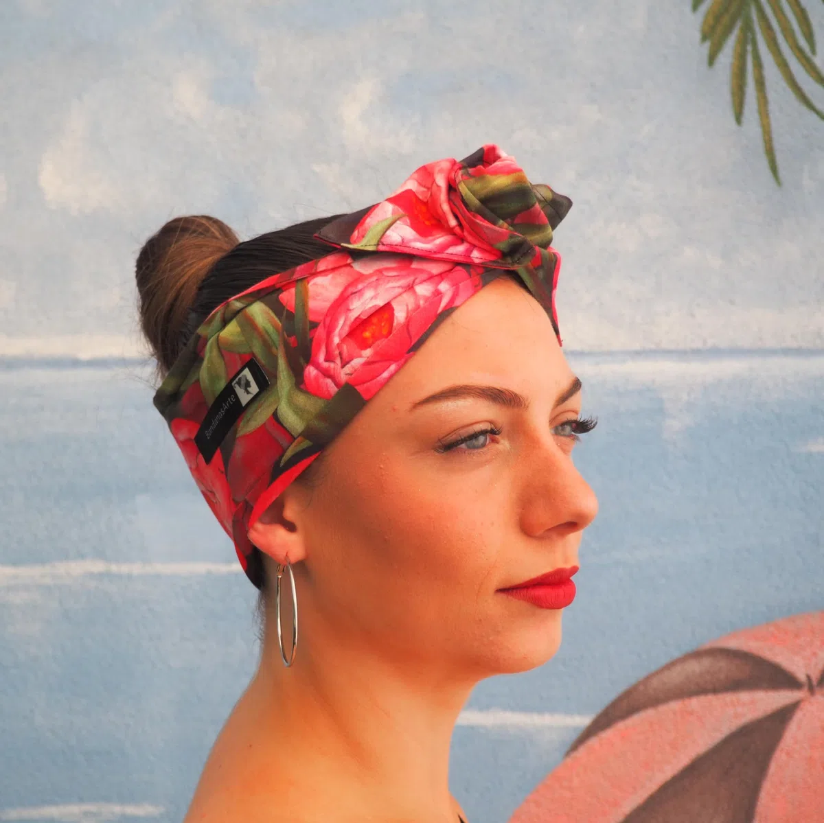Generico Fascia capelli BANDANASARTE con ferretto modellabile,100% cotone pregiato
