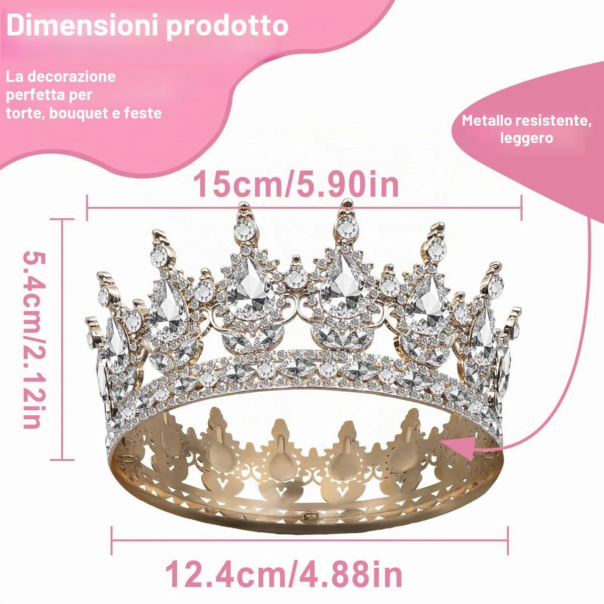 Ragazza Corona Regina, Corona Scintillante, Bellissimo Tiara Principessa, può Essere Indossato come Regalo per Matrimoni, Fotografia, Feste di Compleanno