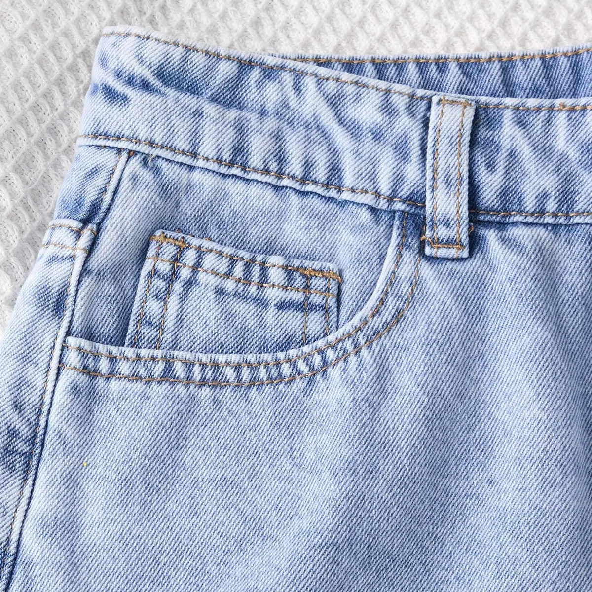 Jeans Pantaloncini da Ragazza a Vita Alta con Corti Strappati Fiocco Shorts Denim per Ragazze, Moda Y2K Streetwear Corti a Gamba Larga Pantaloncini per Bambini 12-16 Anni con Quotidiano Casual