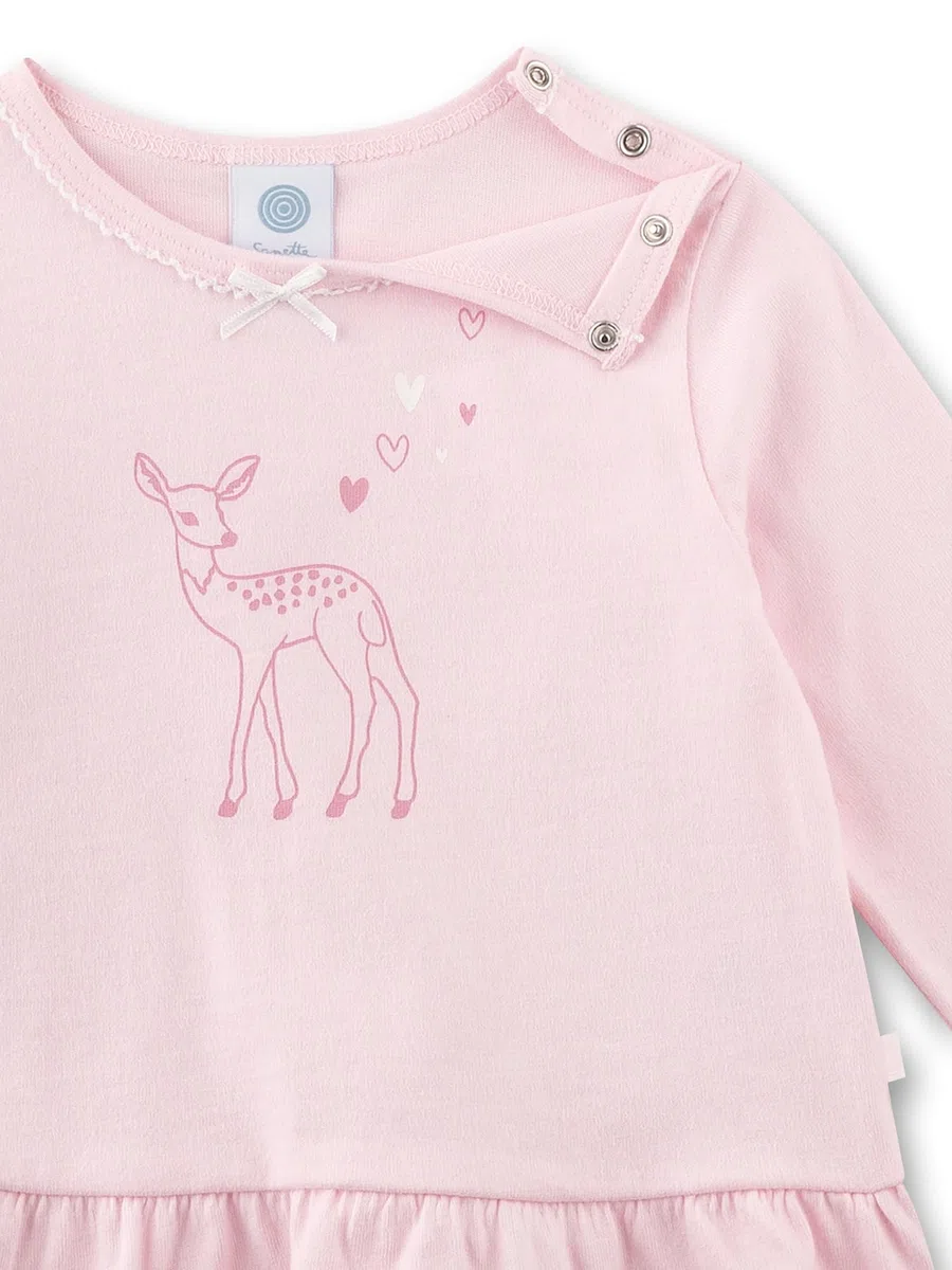 Sanetta Pigiama da Bambina Rosa Bambi | Cotone Biologico, Certificato GOTS, Piacevole al Tatto | Babypyjama - Morbido e Confortevole per Notti tranquille