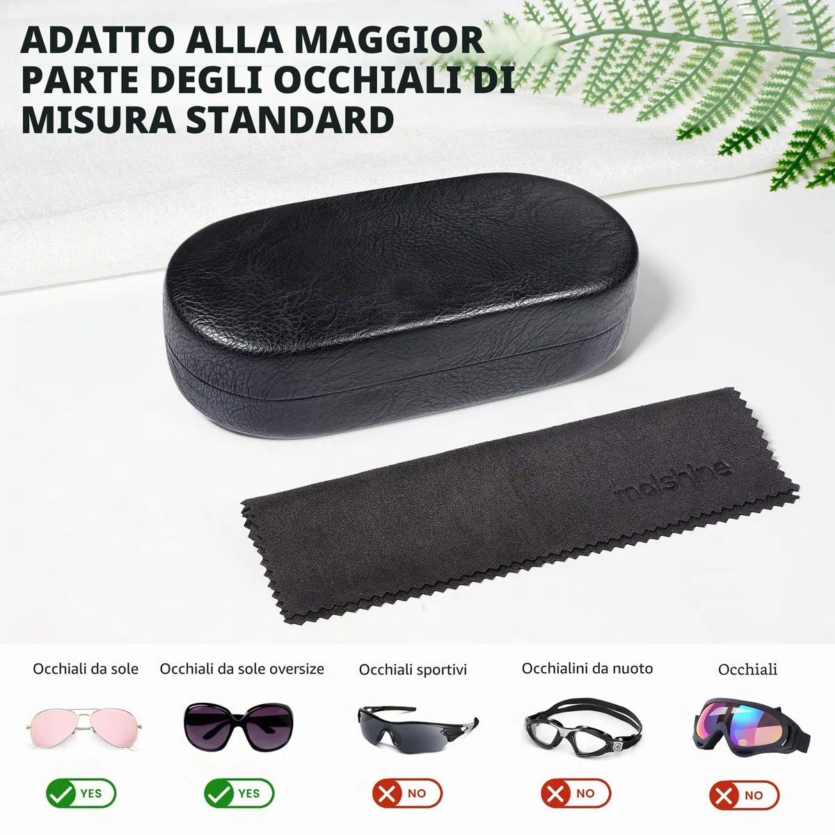 molshine Custodia rigida per occhiali da sole, classica grande custodia per occhiali da sole per donne e uomini, occhiali da sole