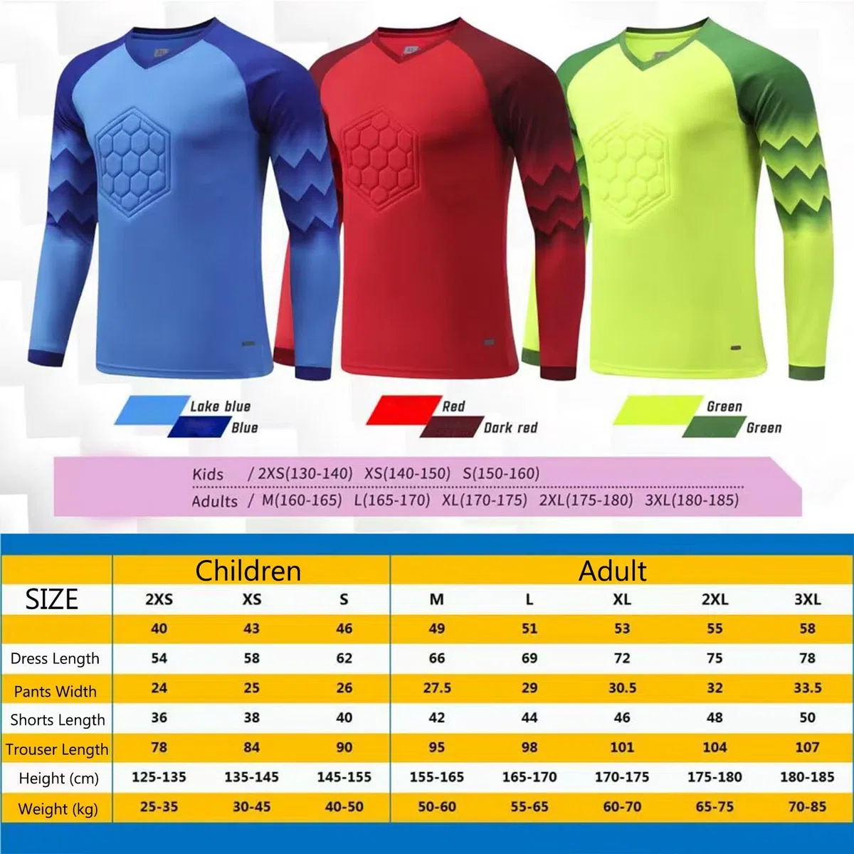 Personalizzabile Maglia da Portiere, Set Adulto/Bambino, Personalizzabile,Maglia Portiere Maglia Calcio Portiere Uomo Bambini con Nome Numero Logo Squadra(Green)
