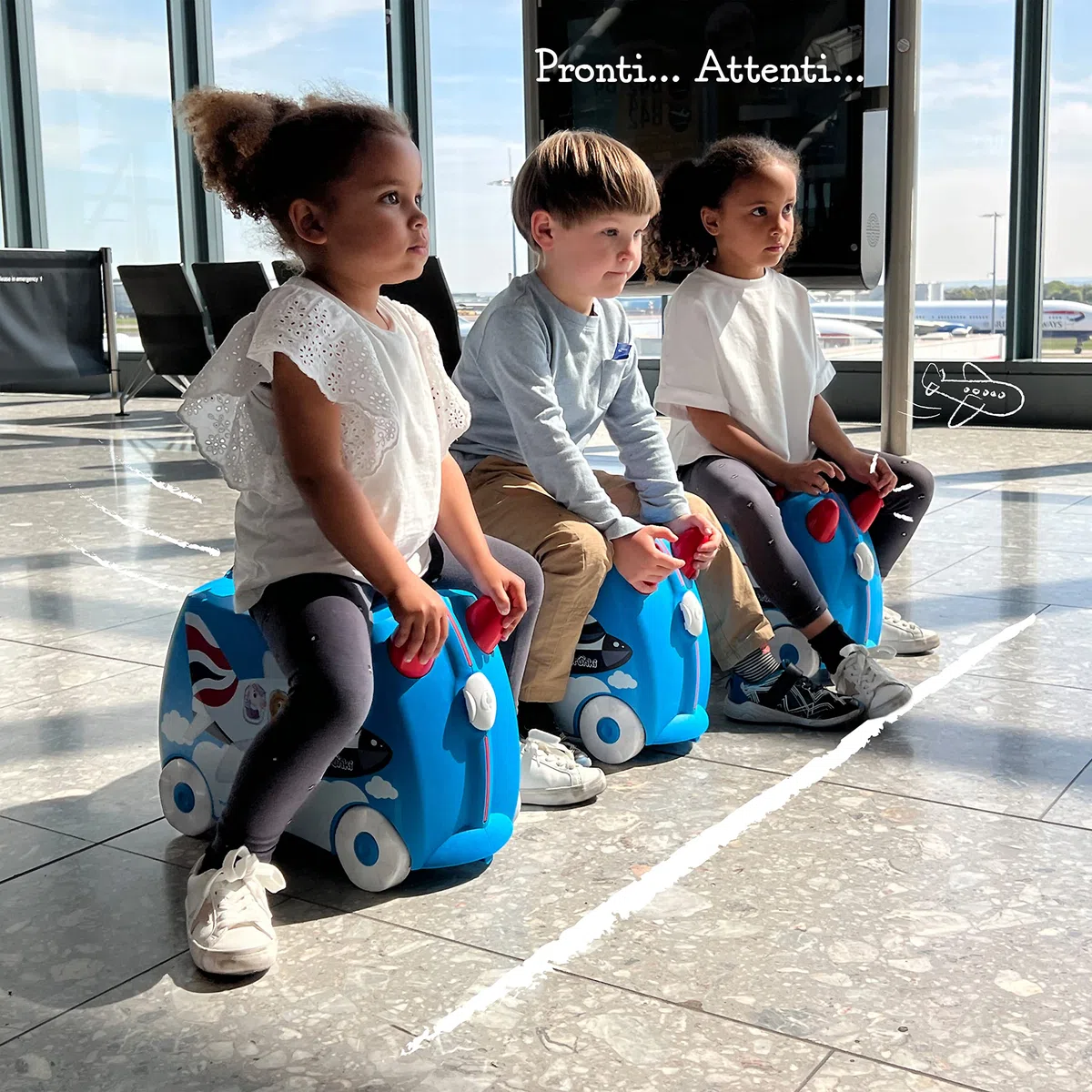 Trunki Valigia per bambini – Valigia per bambini – Bagagli per bambini – Valigia per cavalcavia, Ba Blu, 47 x 32 x 21 cm, Bagagli per bambini