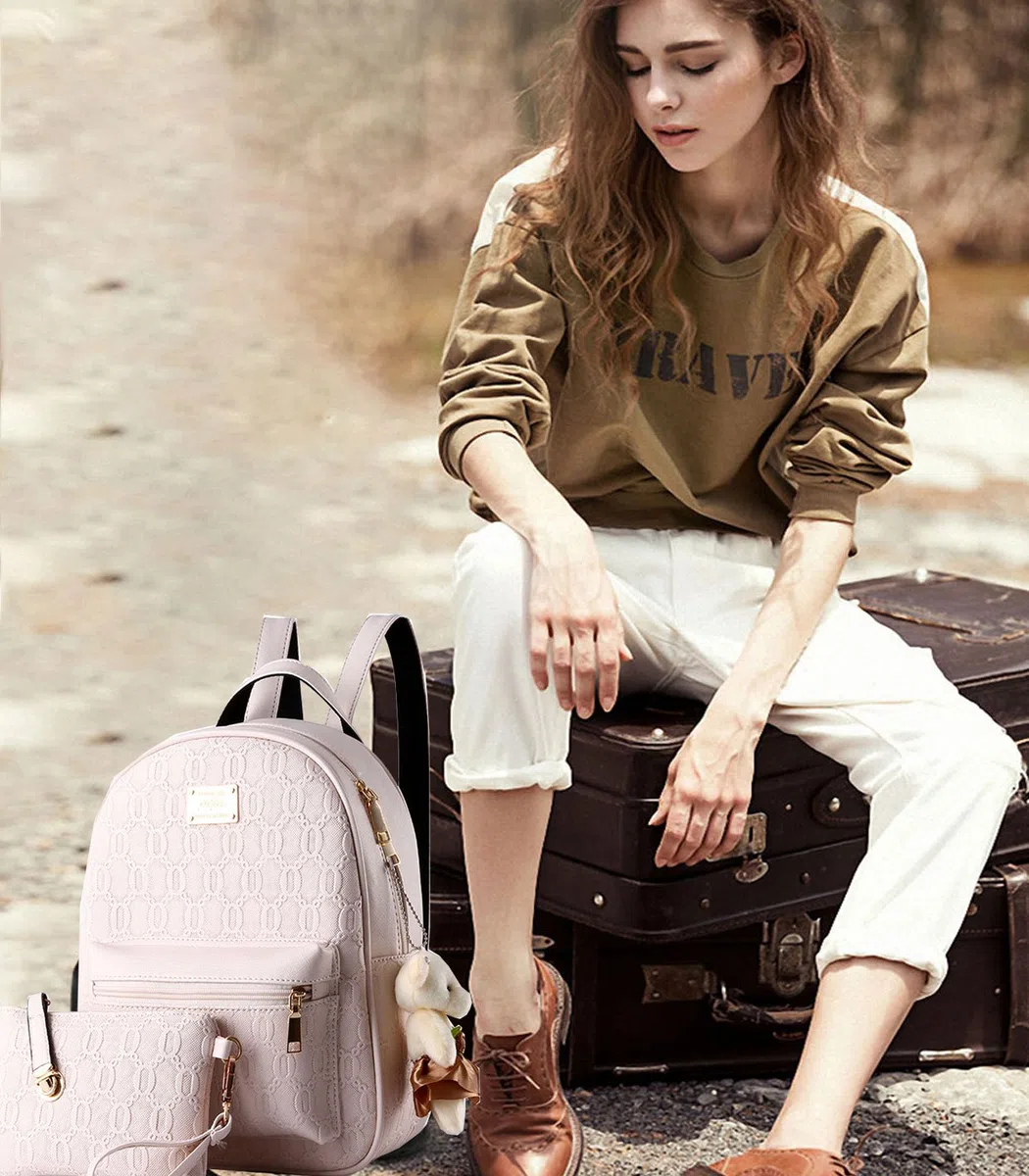 DEERWORD Donna Borse a Zaino Borsa a Zainetto Elegante Tracolla Zaini Firmate Marca Zainetti Antifurto PU pelle 5255 1 pz