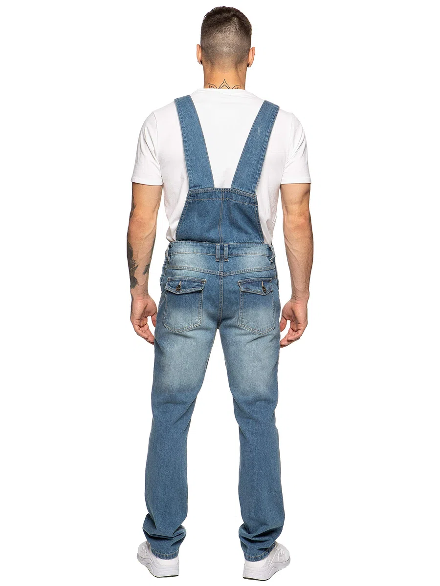 Enzo Ezd390 Ven Denim Dungarees Overalls Uomo (Pacco da 1)