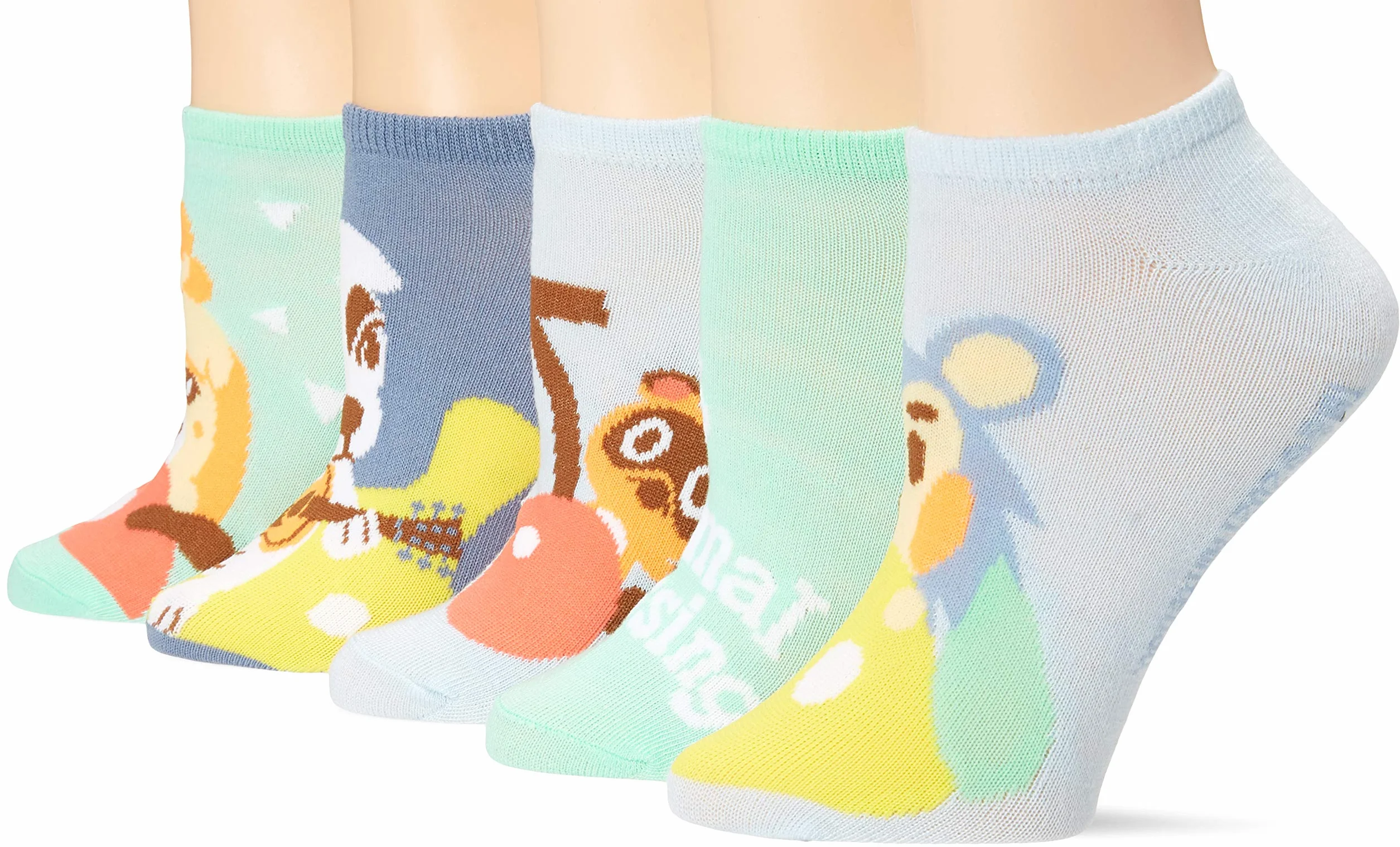 Nintendo Damen Animal Crossing 5 Pack No Show Socks Animal Crossing 5 Pack No Show Socks