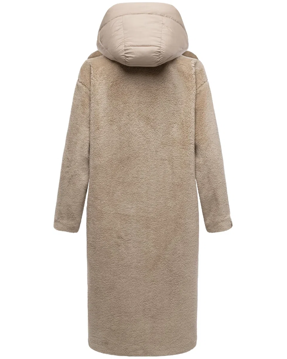 Navahoo Cappotto caldo da donna in pile Teddy con inserto rimovibile e trapuntato, Teddyzauber 14 XS-3XL