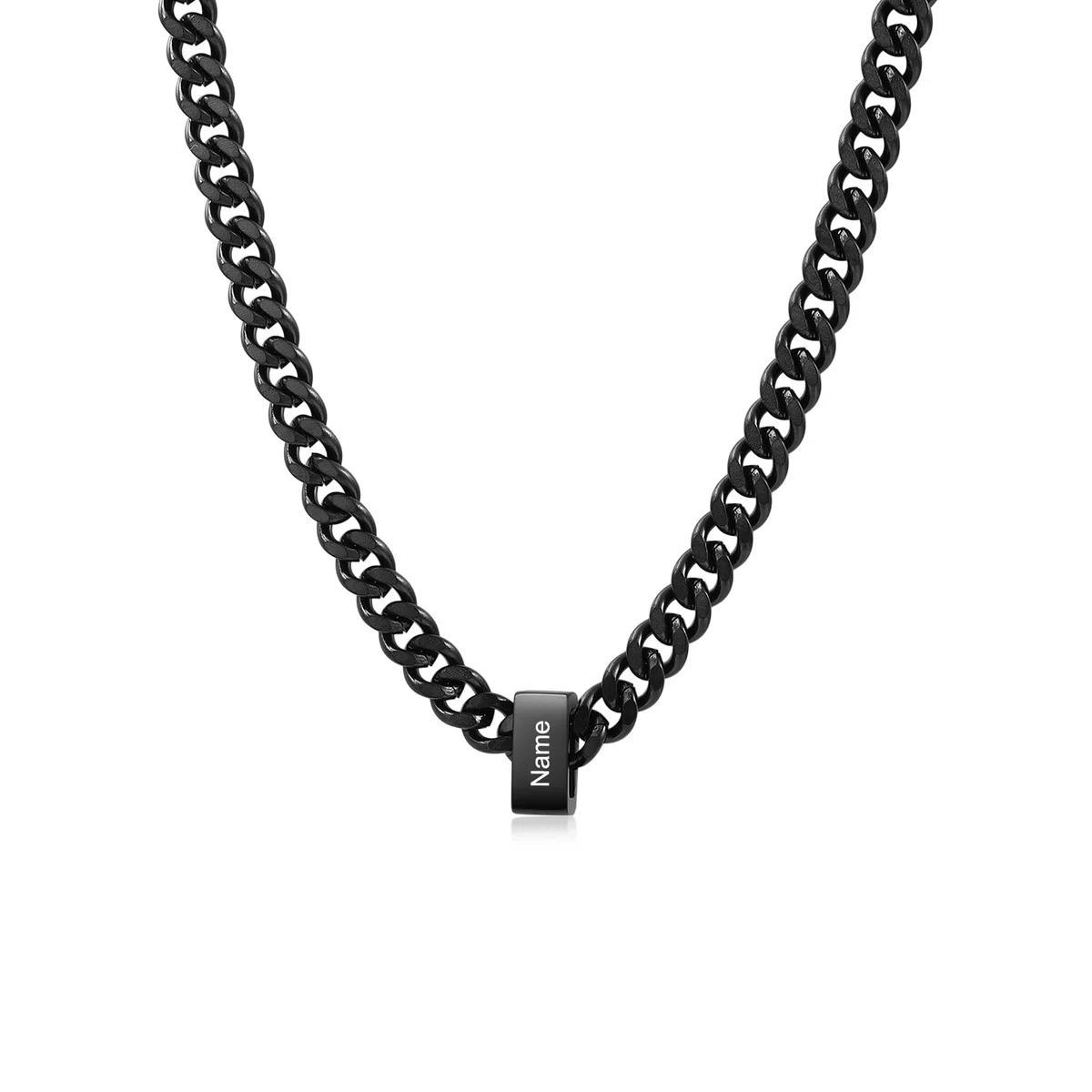 Jeweidea Collana Personalizzata con Nome da Uomo Catena Cubana in Acciaio Inossidabile Argento Oro Nero Regalo Personalizzato per Uomo, Festa del Papà