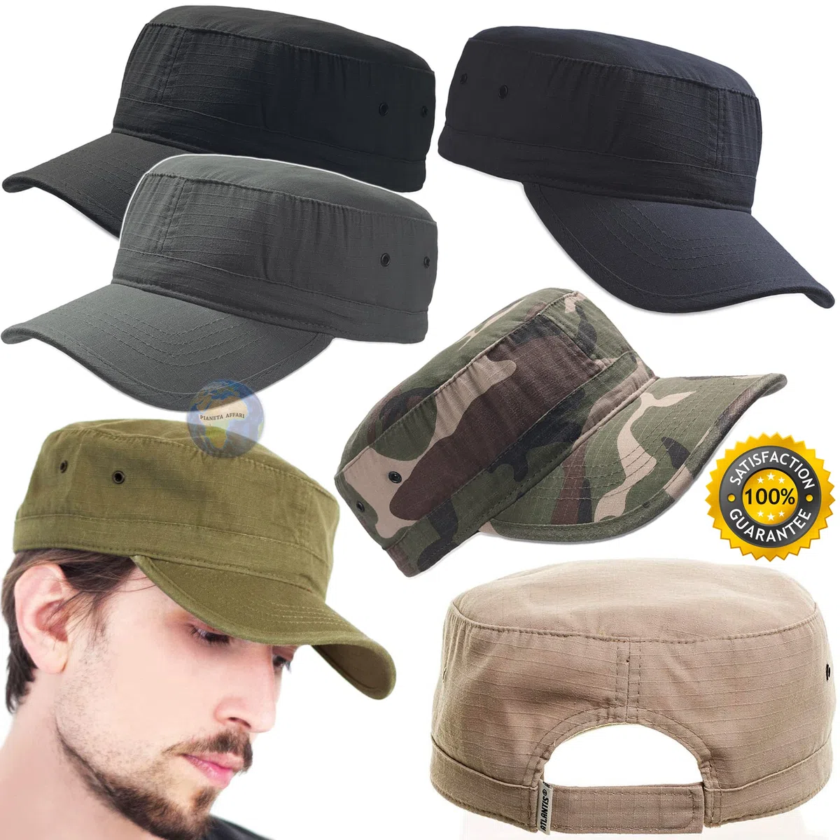 Generico Cappello Army Militare Berretto Militare Cappellino Basco Uomo Donna Unisex Hat