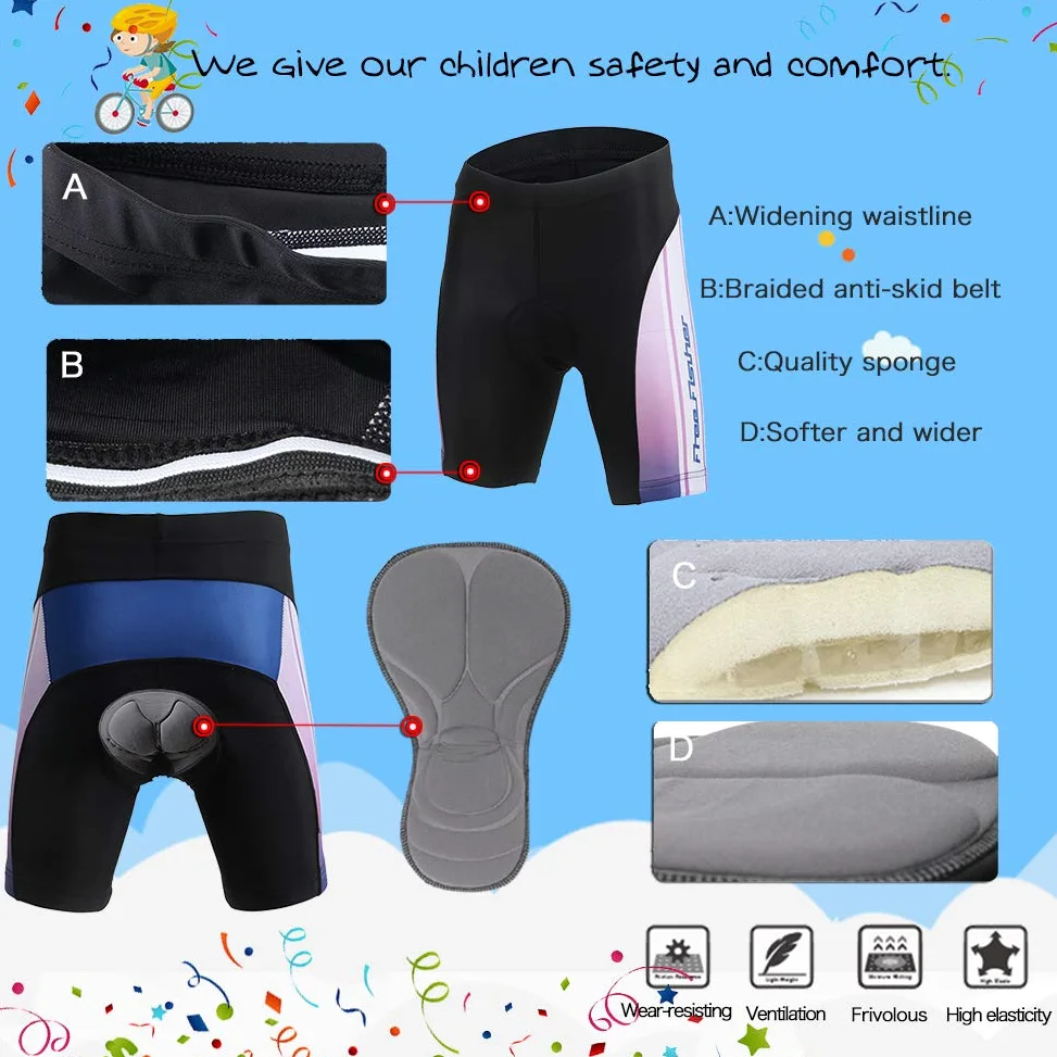Set di maglia da ciclismo per bambini, a maniche corte, per bici da strada, mountain bike