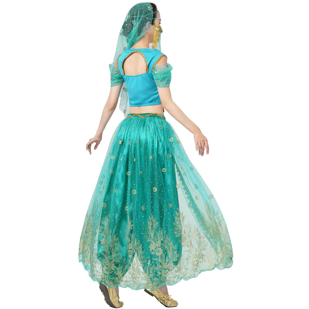 MUNAFIE Costume da danza del ventre, per cosplay, Halloween, carnevale, compleanni, feste, paillettes