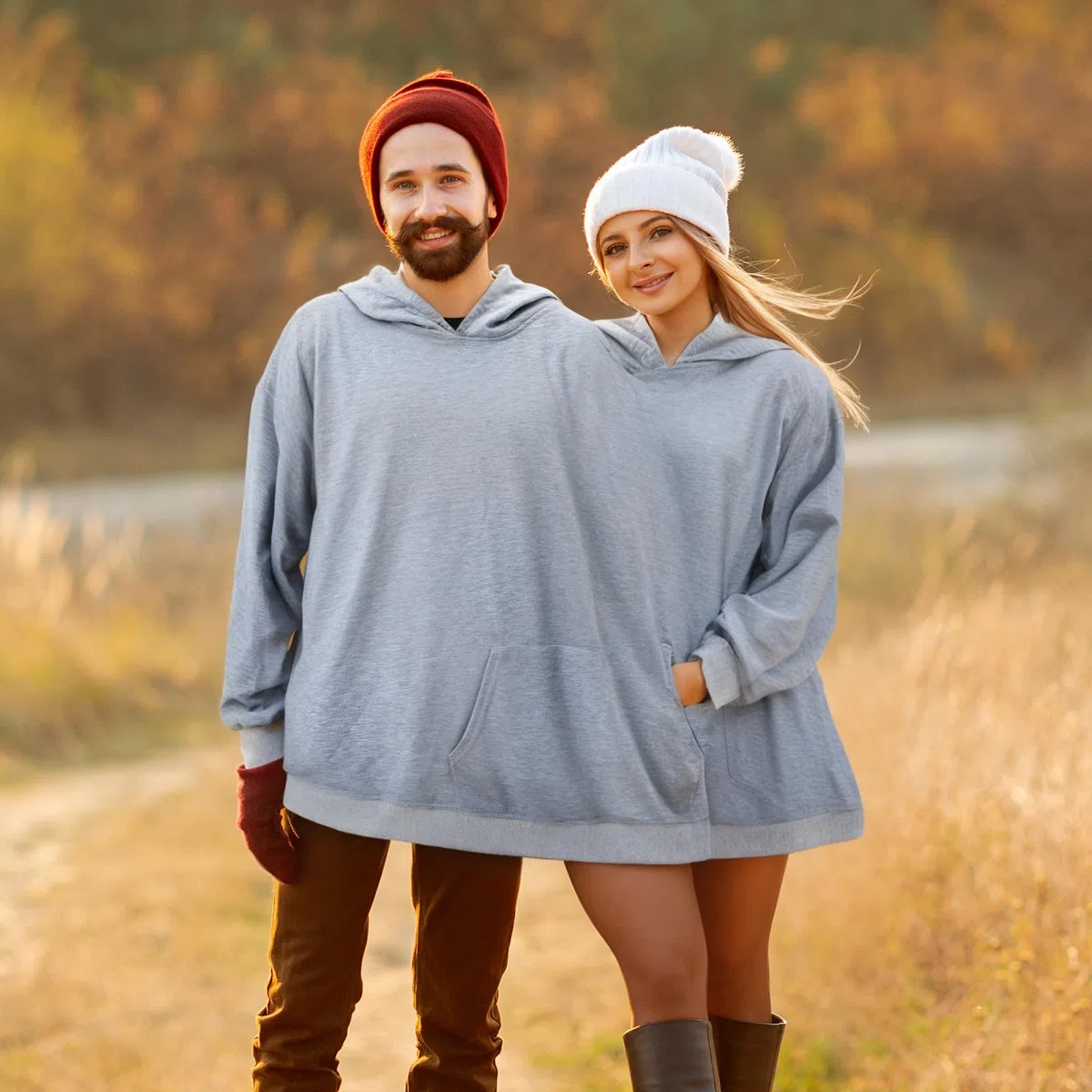 Baluue Felpa Design Unico per Due Persone per Oversize in Poliestere Cappuccio Coppie Felpa Divertente e Comoda per Uscite Romantiche o Serate Tranquille a Casa