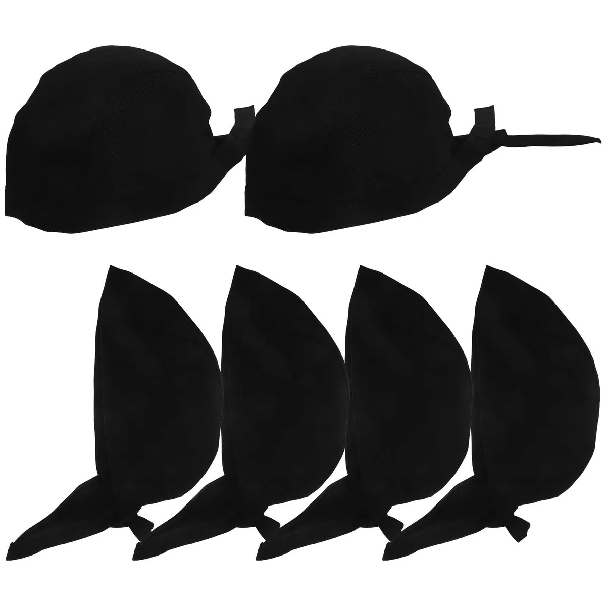 Outanaya 6 Pezzi Cappelli da Chef per Ristorante Cappelli da Cucina Unisex Nastro Decorativo per Uomo Nero per Cucina Professionale