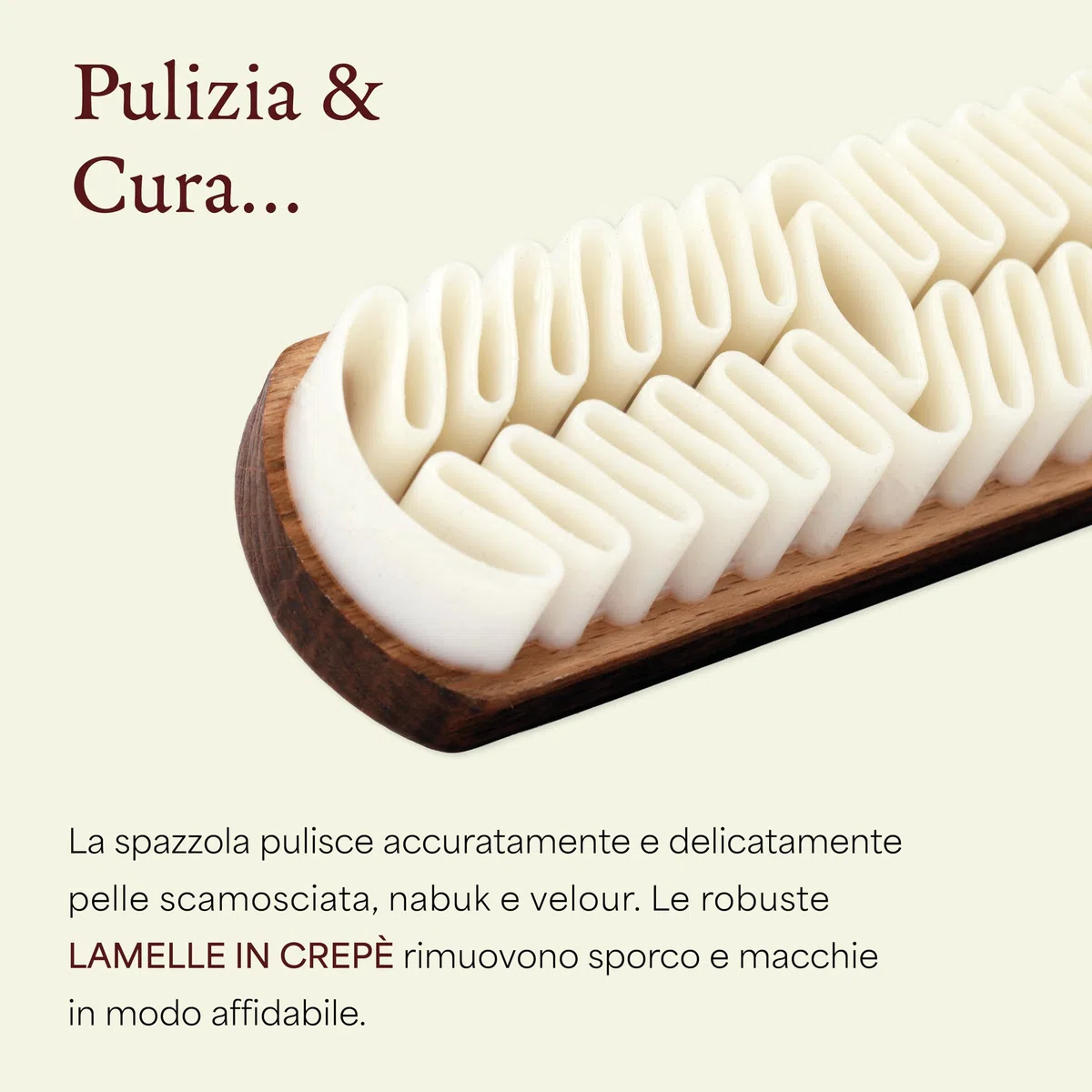 Langer & Messmer Spazzola morbida e lavabile crespa per la pulizia delle scarpe in pelle scamosciata (camoscio/nabuk)