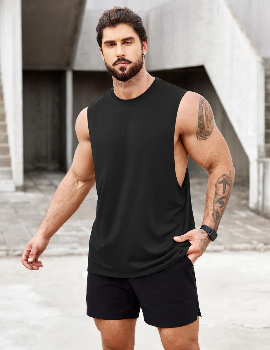 COOFANDY Canottiera da uomo, senza maniche, per bodybuilding