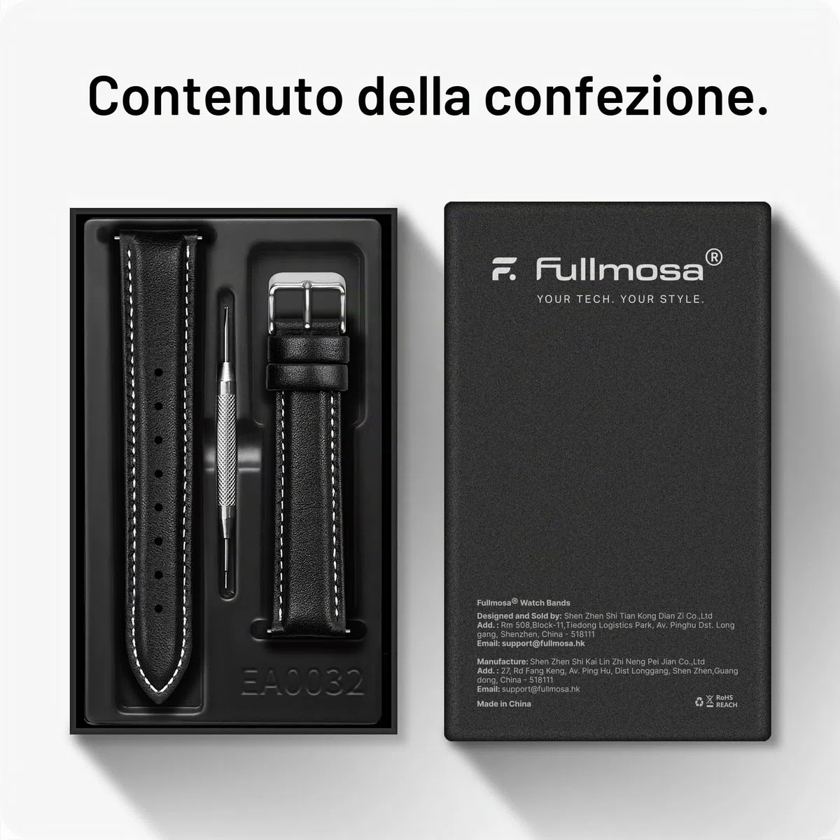 Fullmosa Cinturino per Orologio 24mm 22mm 20mm 19mm 18mm 16mm 14mm per Uomo e Donna, Sgancio Rapido, Cinturini di Ricambio in Pelle Smartwatch Compatible con Samsung Galaxy Watch/Garmin,Nero 22mm
