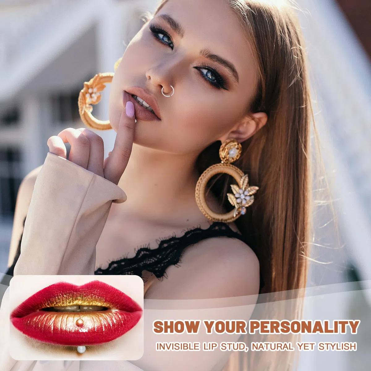 48 piercing Bioflex in plastica trasparente, Helix Septum Tragus Labret Naso Libro Lingua Capezzolo per MRI, 14G 16G 20G gioielli industriale