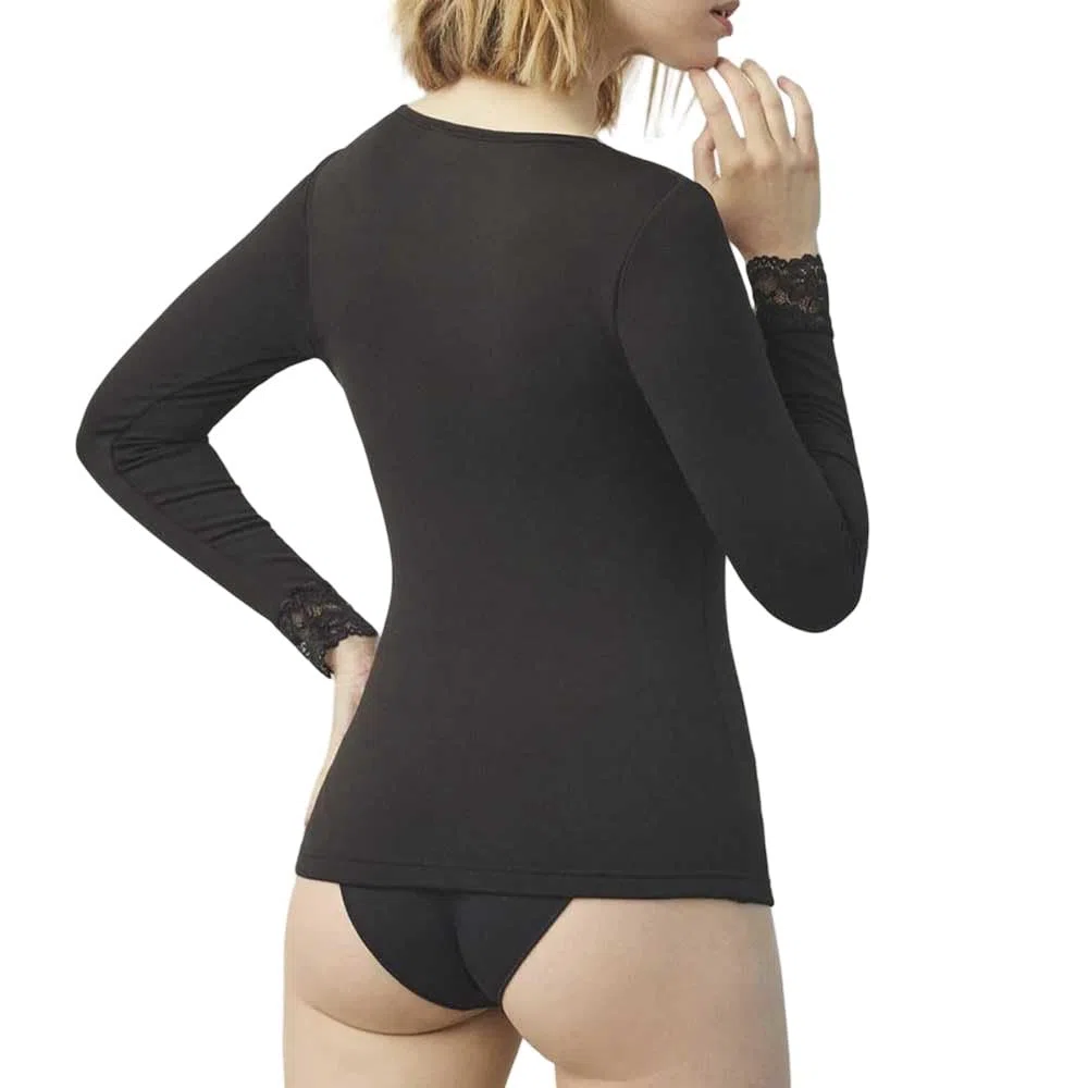 YSABEL MORA Camiseta Termica Donna Manica Lunga Encaje Abbigliamento Invernale Sportivo Protezione Freddo Estremo Comfort Elegante Interno Termico per Neve e attività Outdoor