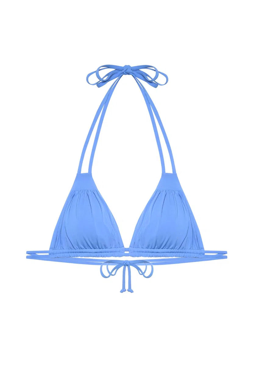 YAMAMAY - Bikini Parte Alta a Triangolo Senza Ferretto, Imbottitura Removibile, Donna, Iconic, Denim, monocromo