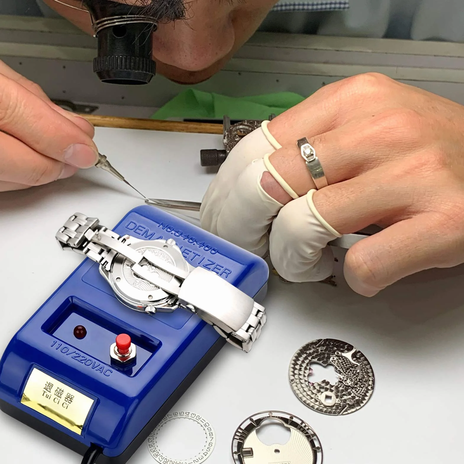 Greensen Smagnetizzatore per Orologi Quarzo, Strumento di Rimozione Magnetismo Professionale per Riparazione Orologi – Dispositivo per Demagnetizzazione Precisa e