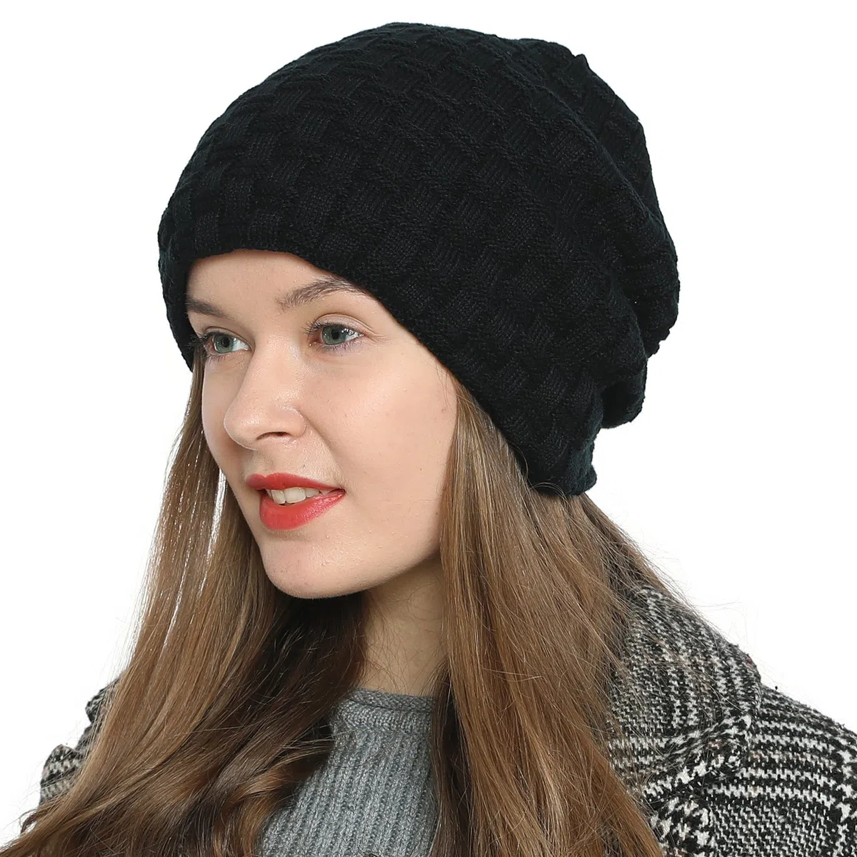 DonDon Berretto Donna Berretto Invernale Cuffia di Lana Slouch Beanie con Fodera in Pile