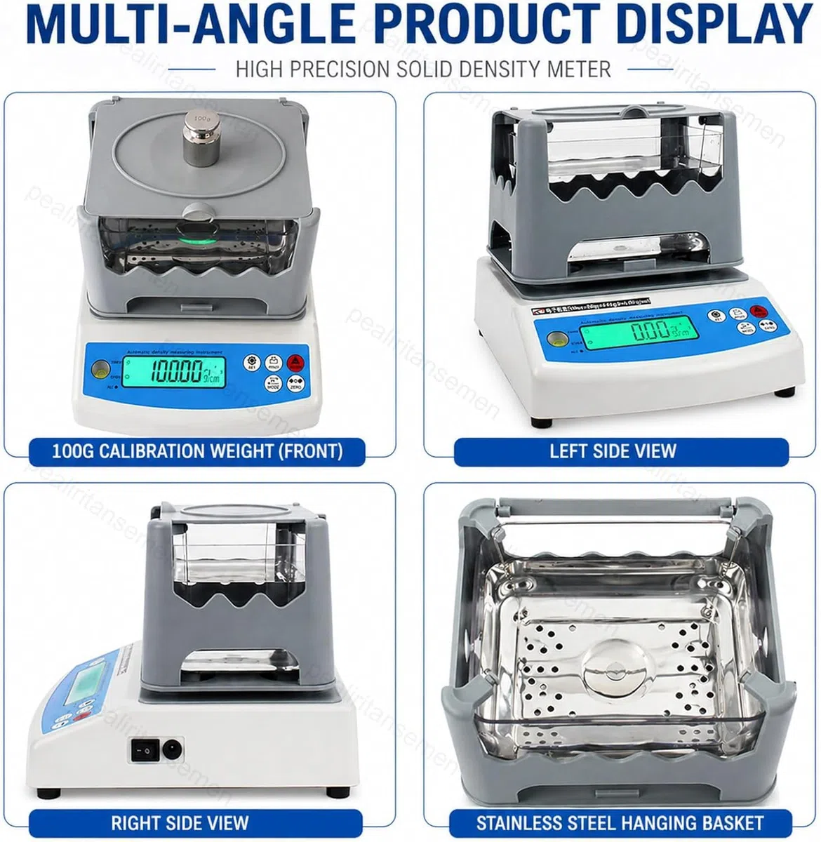 Densimetro Digitale – Densimetro di Precisione 0,001 G/cm³ per Gomma, Plastica E Metalli Preziosi – Test con Un Solo Clic, Display LCD, Ideale per Laboratori E Industria. 300A