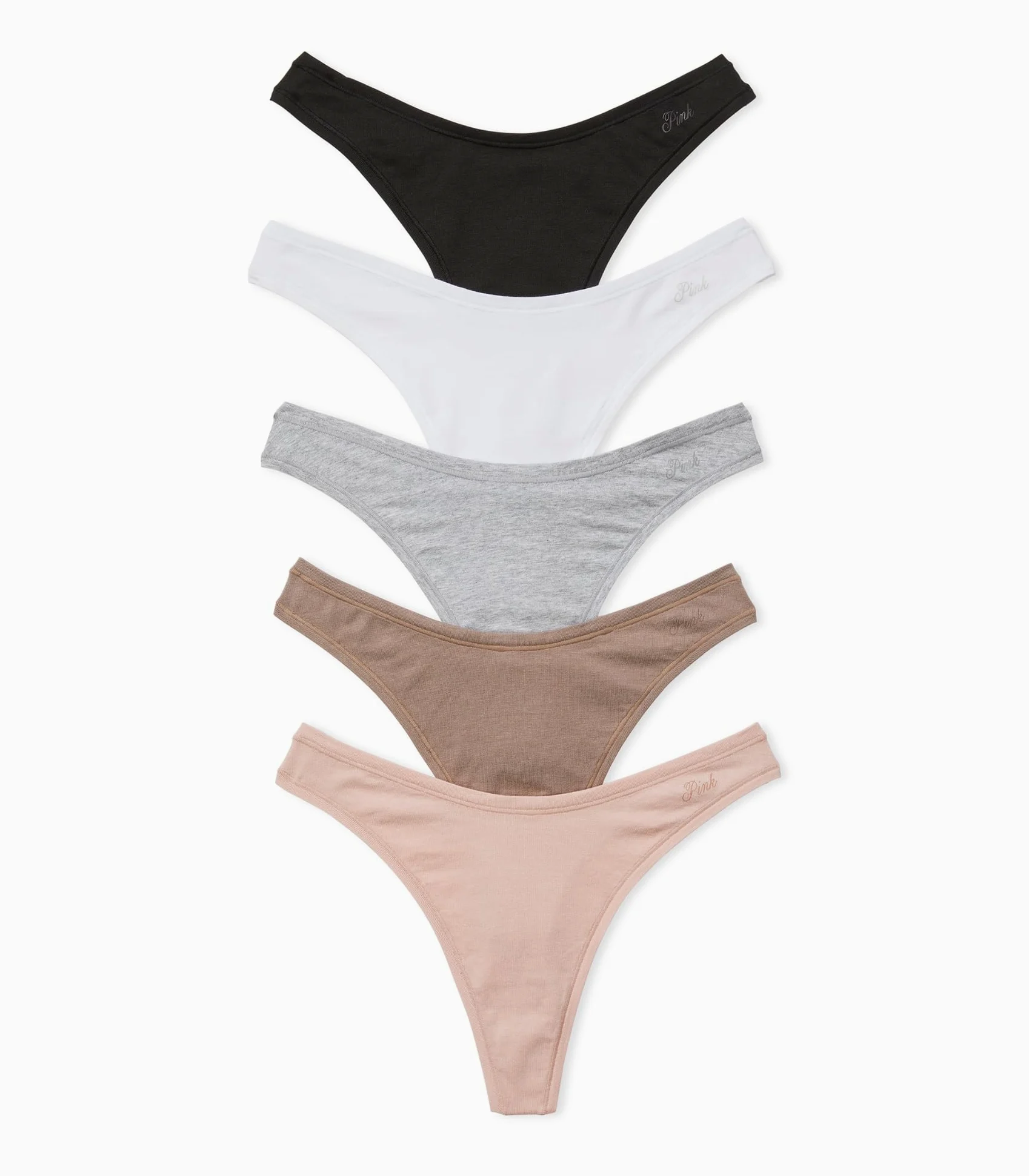 Victoria's Secret Confezione slip perizoma in cotone rosa, biancheria intima da donna (XS-XXL), Primavera Basic, Medium