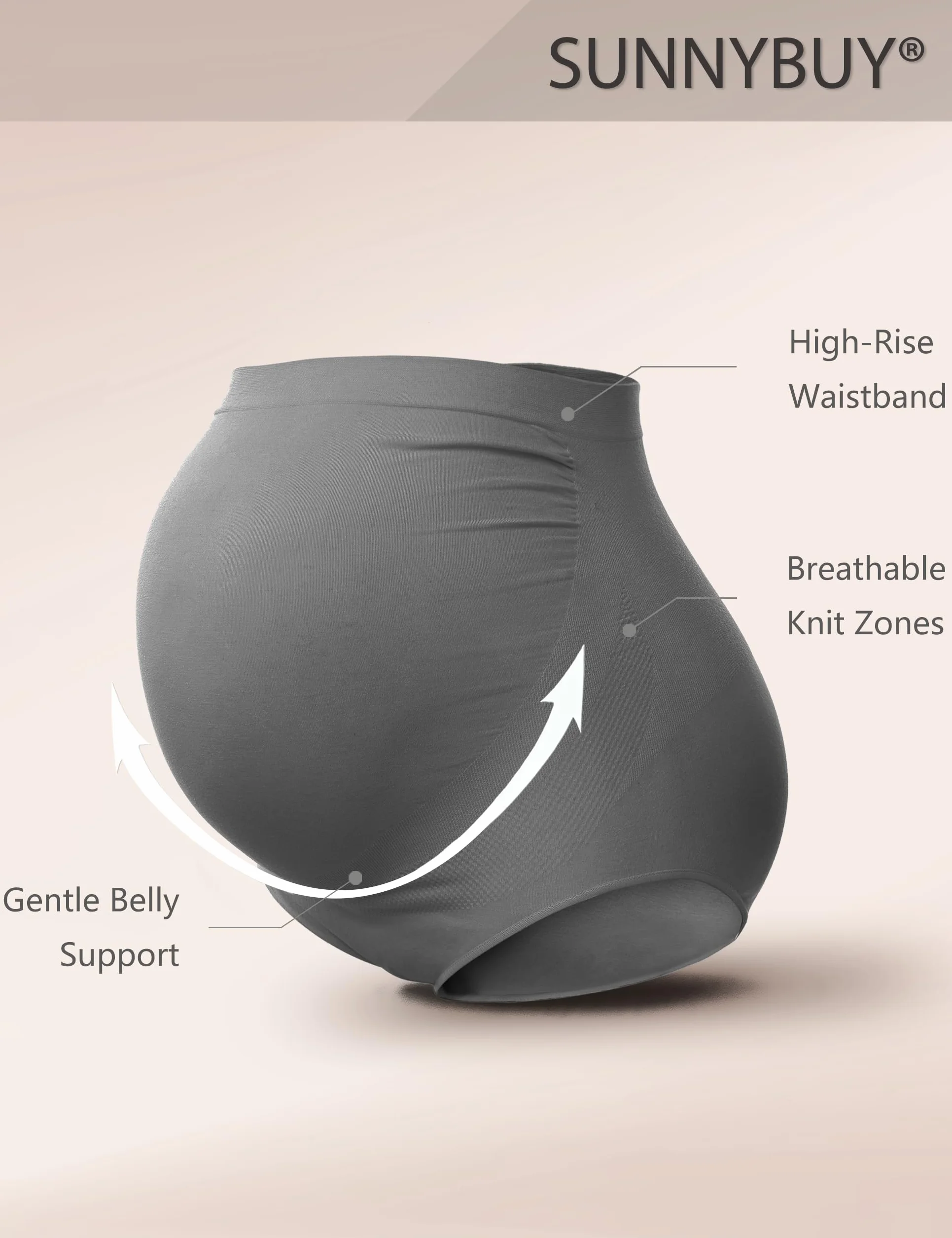 SUNNYBUY Biancheria Intima Premaman a Vita Alta da Donna per Gravidanza Senza Cuciture morbide Mutandine Hipster sopra Il pancione