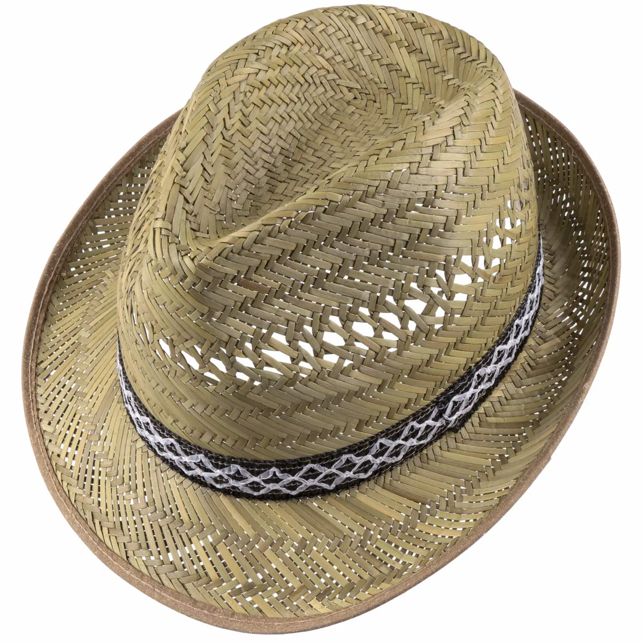 Cappello di paglia da vendemmiatore (protezione dal sole) per Lui e per Lei -Cappello da sole modello trilby - Cappello di paglia per l’estate in spiaggia o in vacanza - varie misure - Colore Naturale