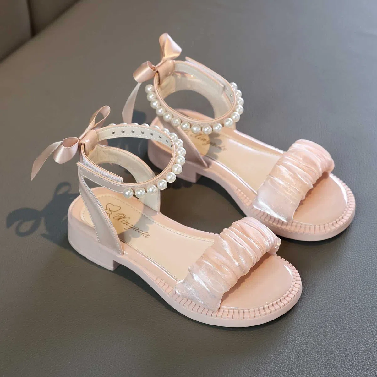 YHQZNLXQ Sandali Ragazza, Punta Aperta, Cinturino alla Caviglia, Scarpe Eleganti, Festa di Nozze, per Bambini, Scarpe da Principessa, per Neonati