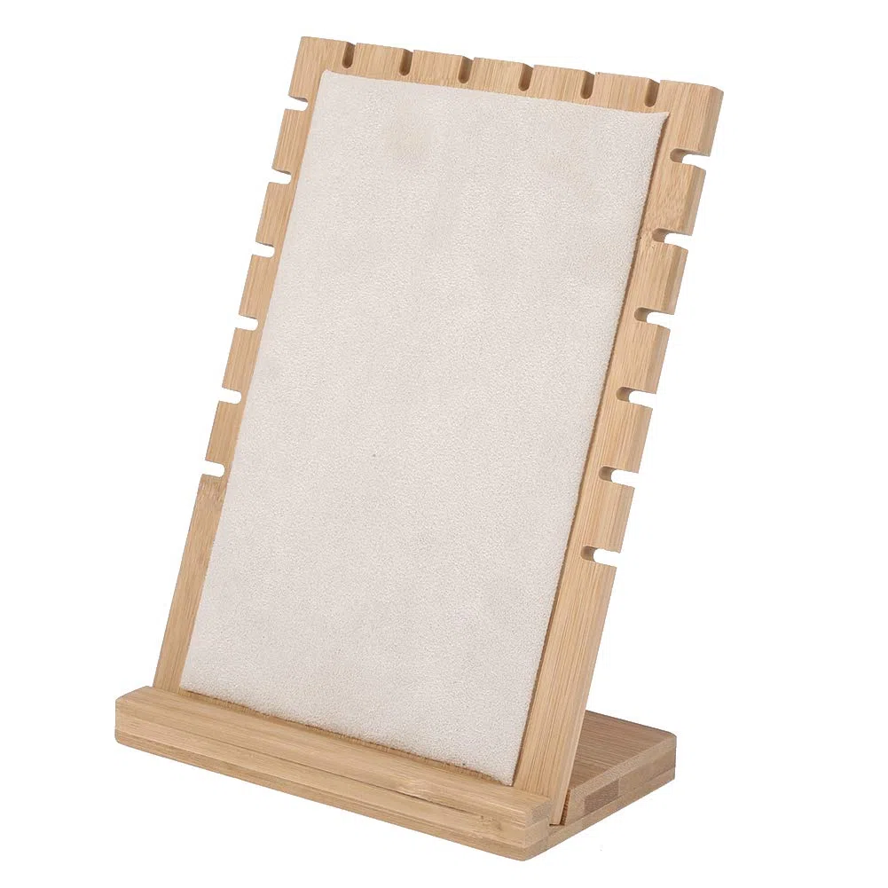 Focket Porta Gioielli, Porta Gioielli Organizzatore, Legno Ecologico Durevole Rimovibile per Collana per Ciondolo(Beige)