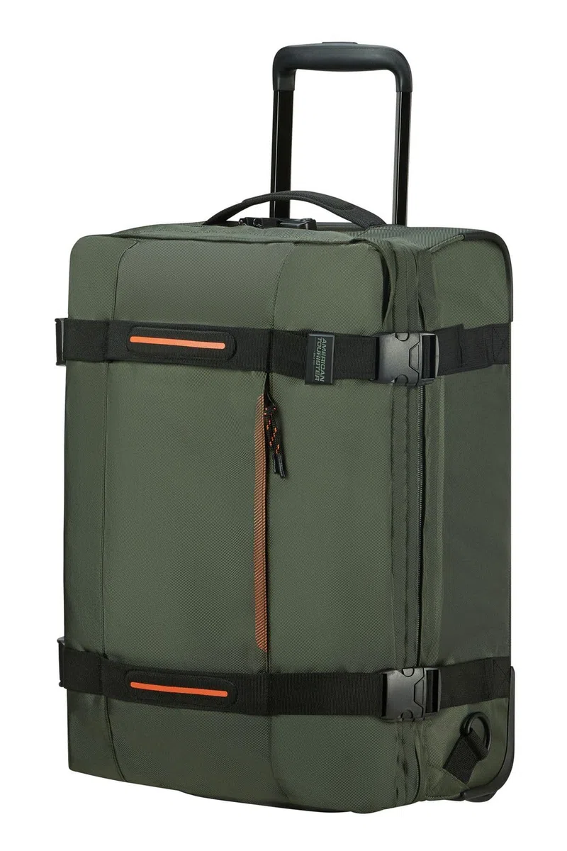 American Tourister Urban Track - Borsa da viaggio/Zaino con 2 rotelle S, 55 cm, 45.5 L, Verde (Dark Khaki)