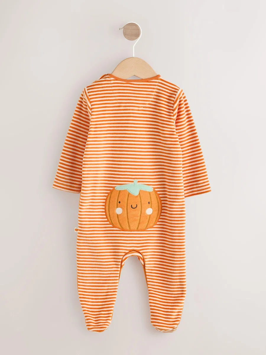 NEXT Unisex Bambino Tutina Bebè Costume da Zucca in Velour per Halloween