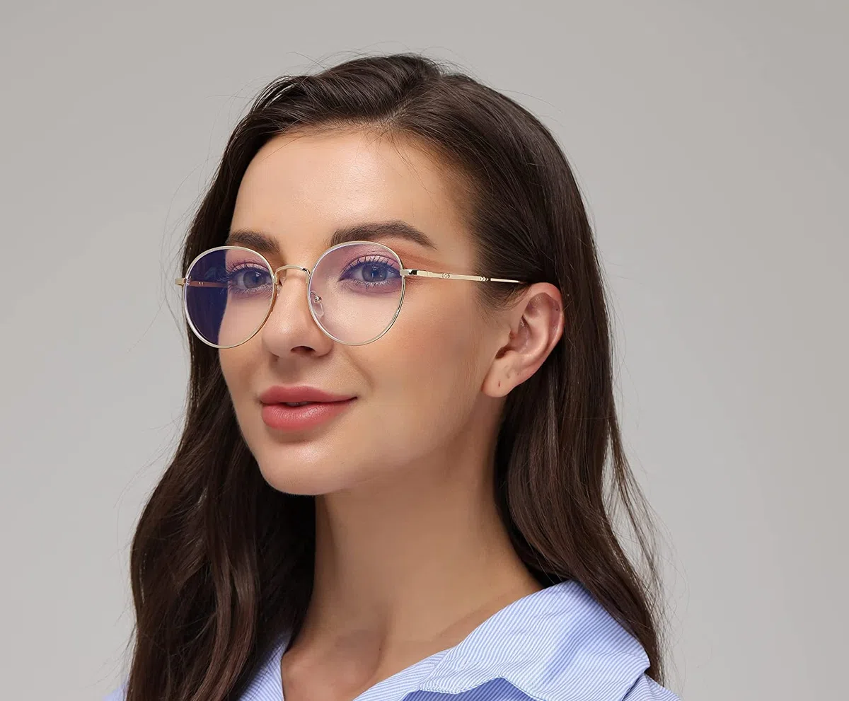 3 Paia di Rotondi Occhiali in Metallo, Occhiali con Lenti Trasparenti,Ultrasottile Decorativo Occhiali da Vista Retro Eyewear per Unisex