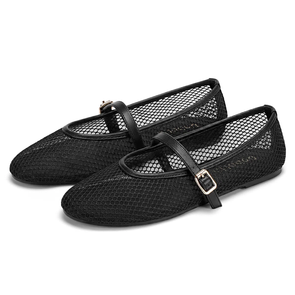 Ballerine in rete per le donne punta rotonda Mary Jane scarpe sexy a rete alla moda eleganti ballerine 2025