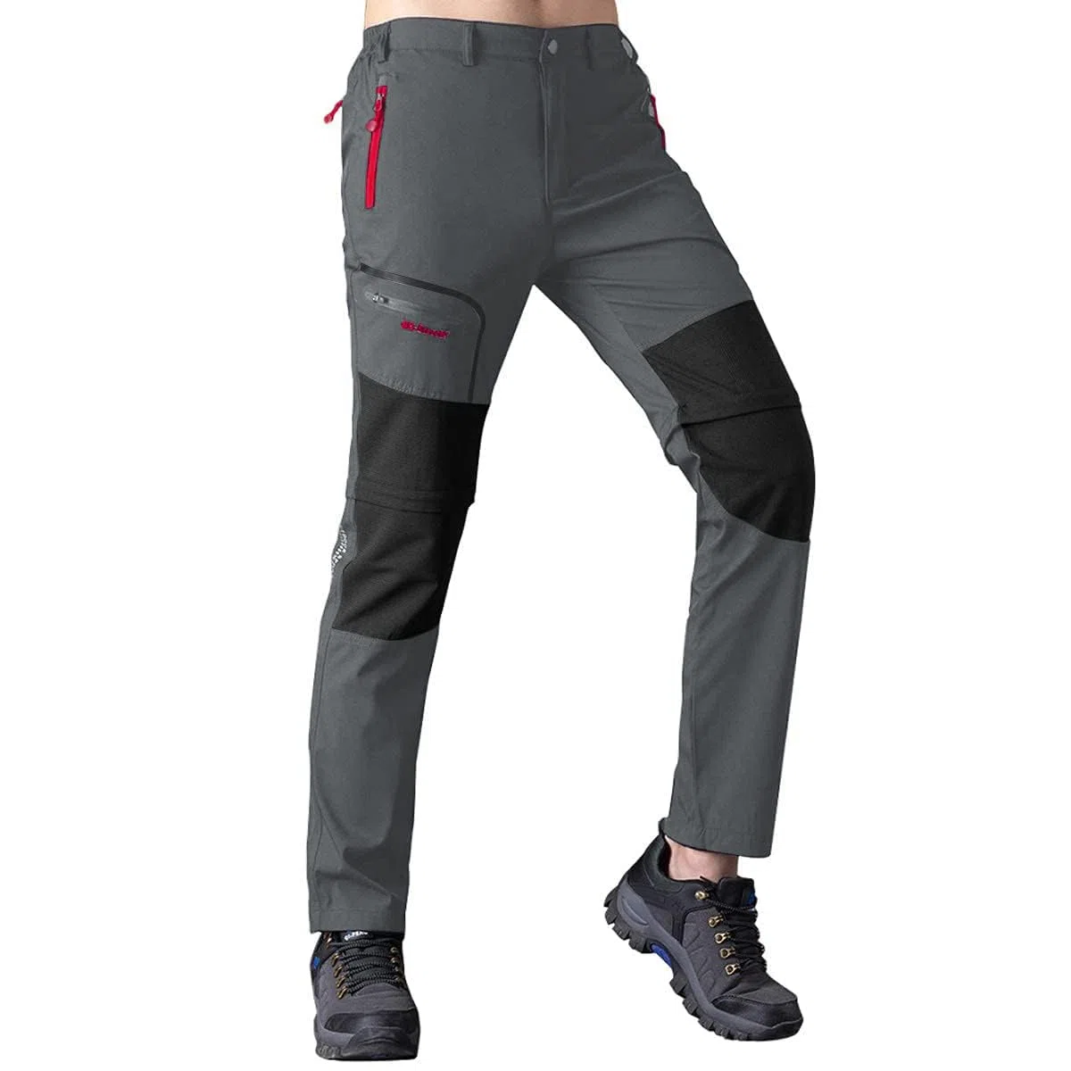 SANMIO Pantaloni Trekking Uomo Esterno Asciugatura Veloce Funzionali Leggeri Traspiranti Convertibile Pantaloncini Softshell Pantaloni da Arrampicata Casual