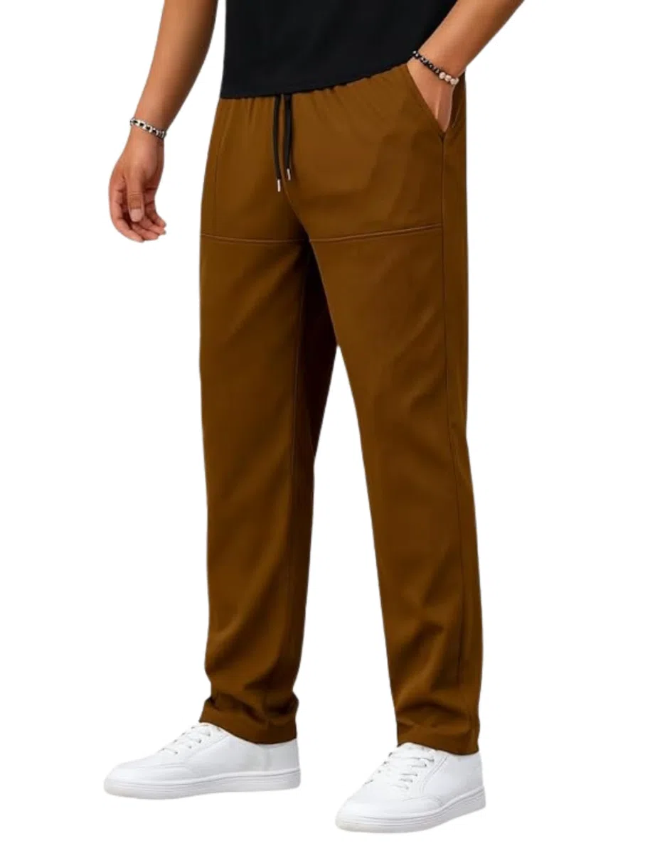 Paralians Pantaloni sportivi da uomo, vestibilità dritta, in poliestere, elasticizzati, a vita media, per sport, palestra e abbigliamento casual