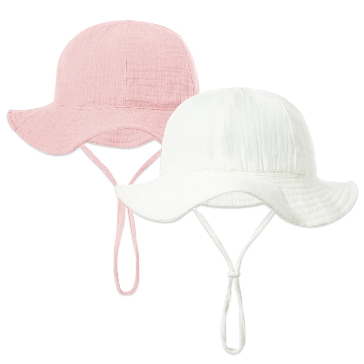 2 PCS Cappello da Sole per Bambine e Ragazze, Cappellino Estivo da Sole per Neonata, Cappello da Sole Regolabile in Cotone per Bambina