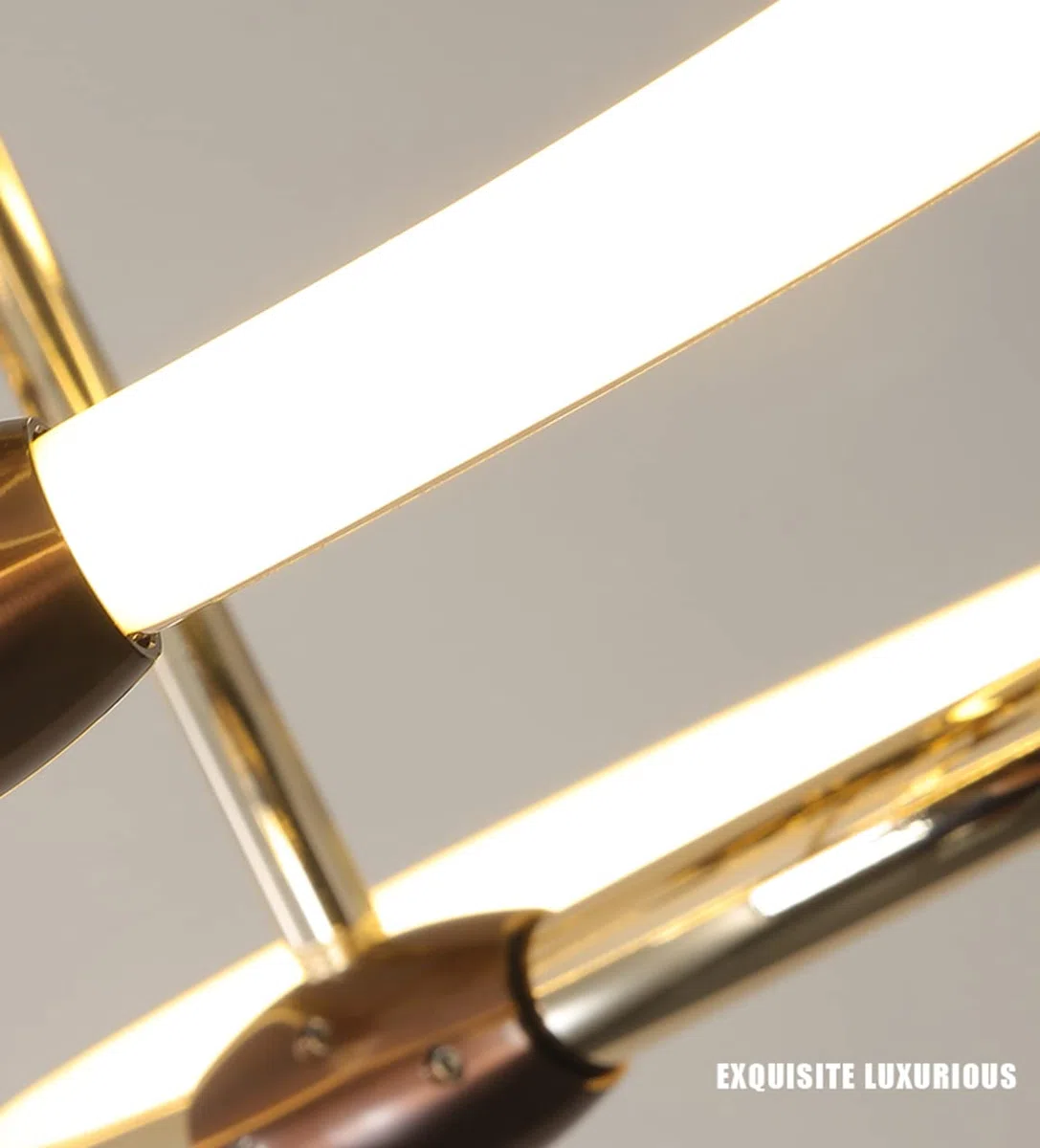 Lampadario Soffitto Lampada da Soggiorno LED Plafoniera Dimmerabile Camera da letto Tavolo da pranzo Luci Moderno Ring Lampada a Sospensione per Cucina Sala Da Pranzo Ufficio con Telecomando Lampadari