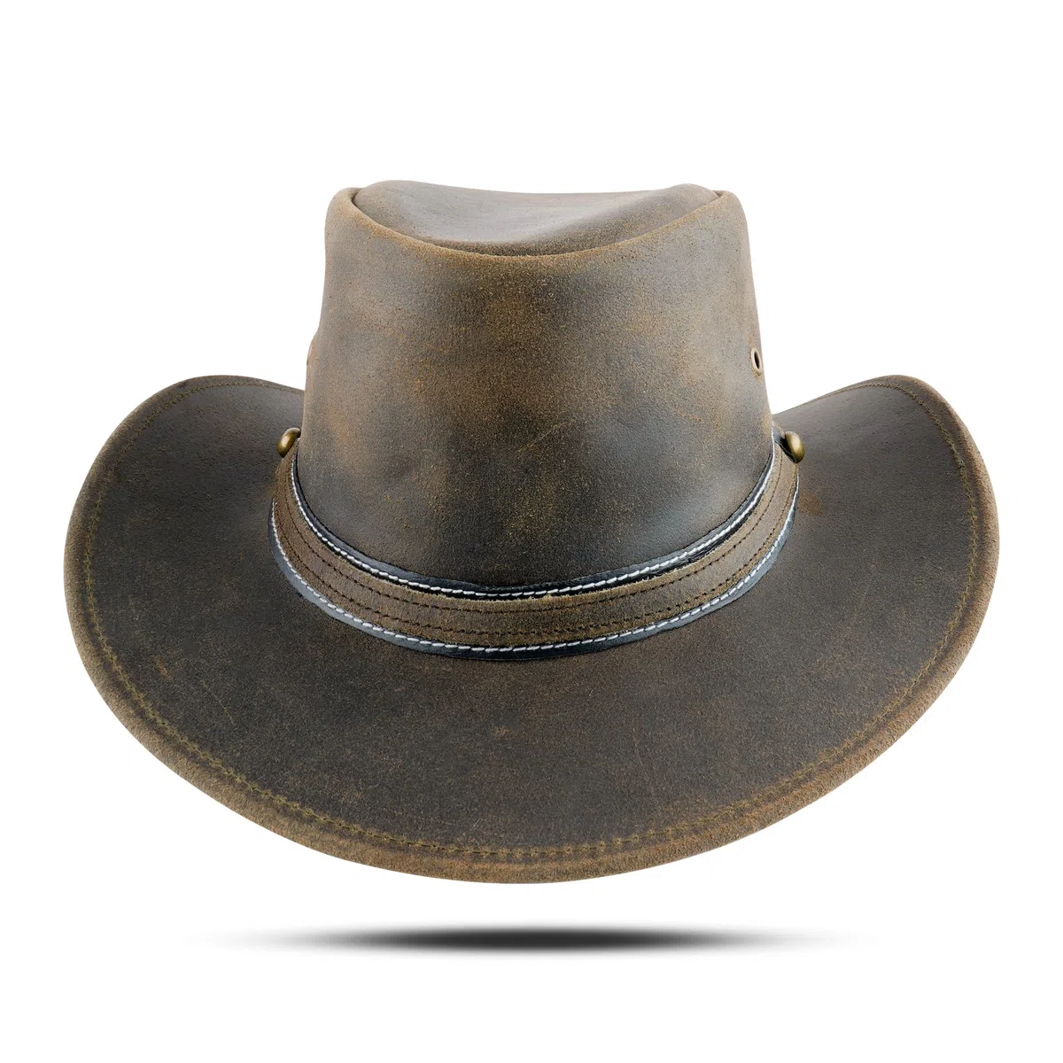 HADZAM Cappello da cowboy in pelle Outback stile occidentale per uomini e donne